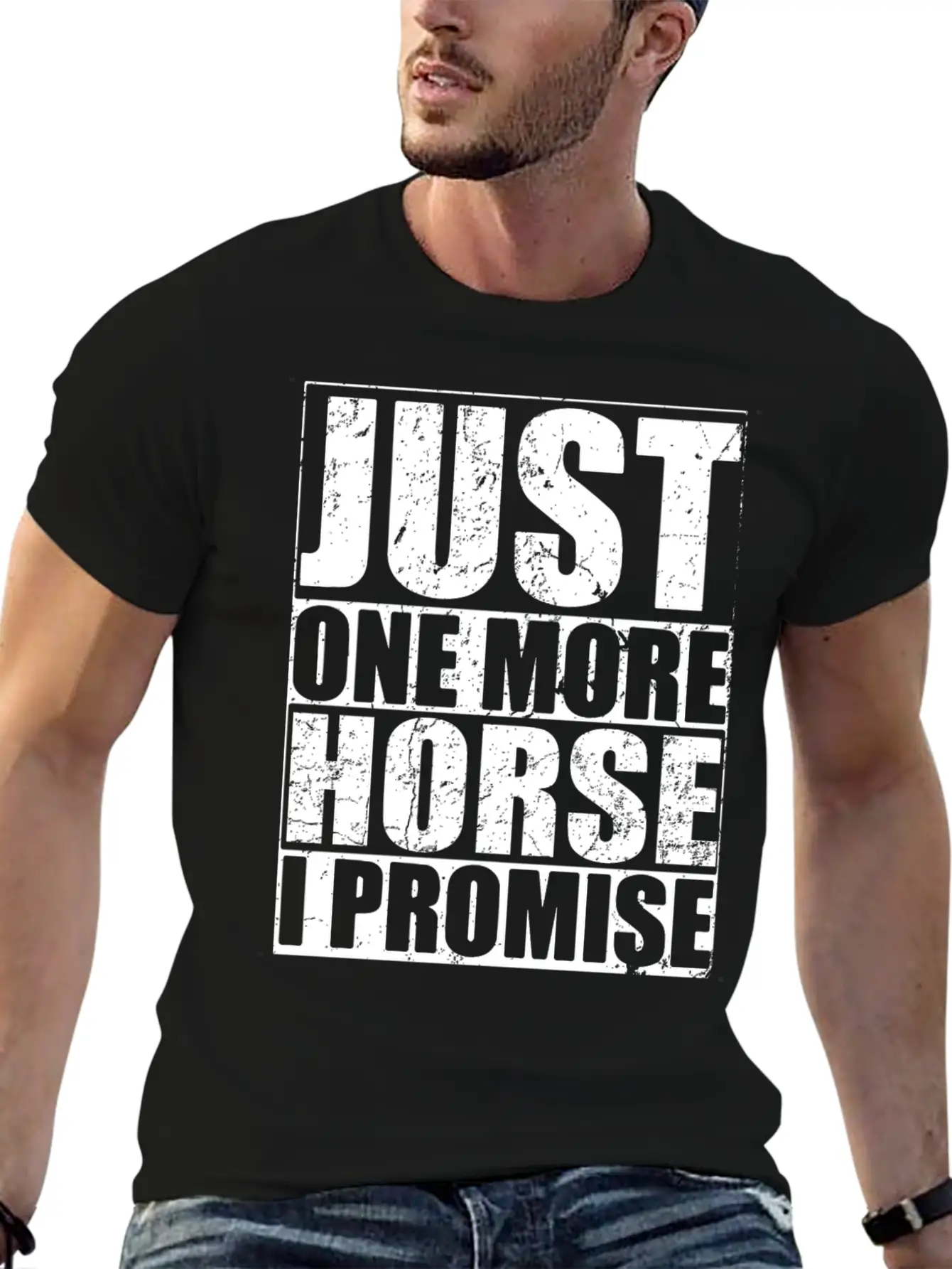 Just One More Horse Basic Graphic T-Shirt – Daily Comfort In Soft Cotton