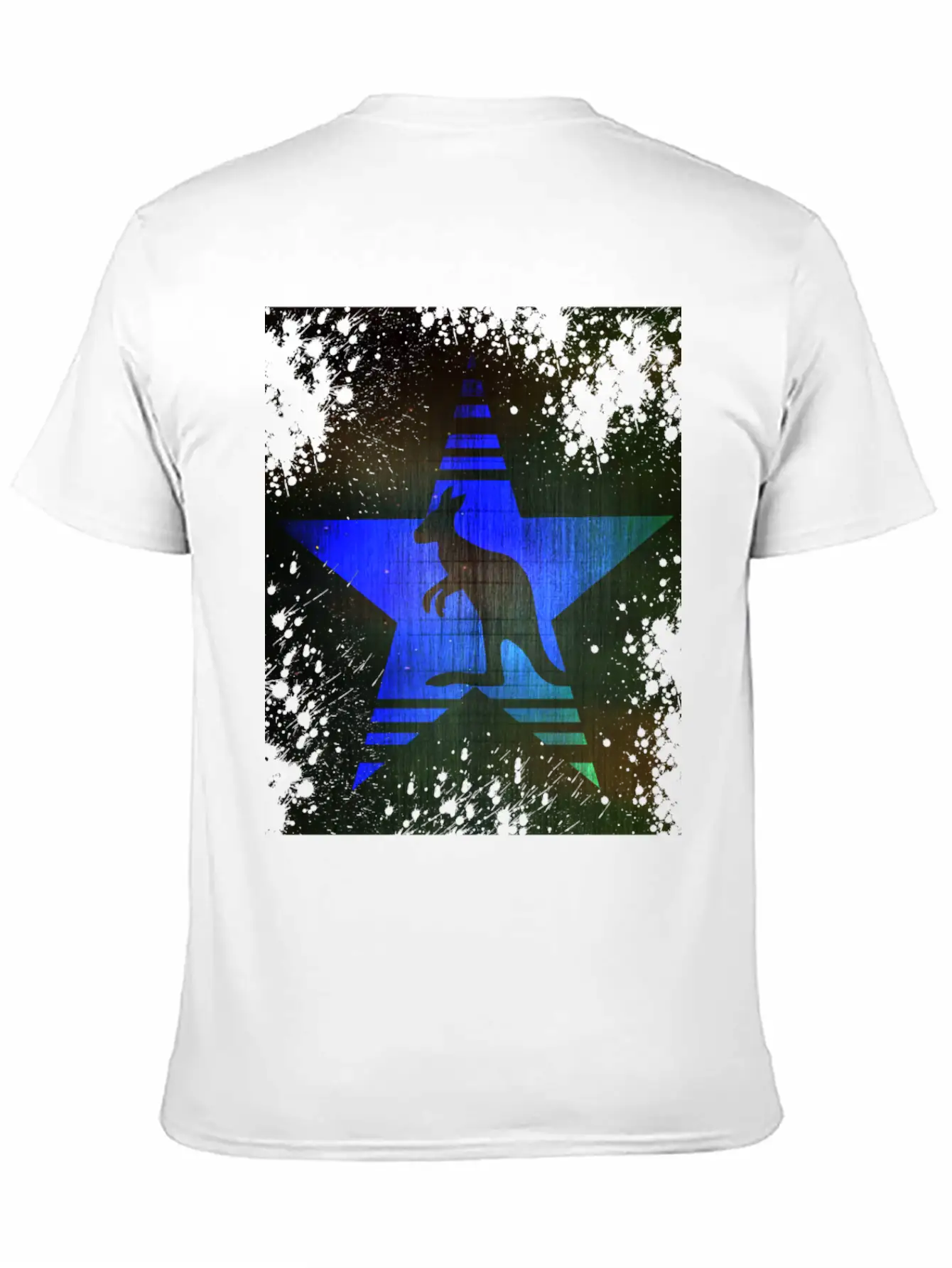 Kangaroo Blue Star Stylish Everyday T-Shirt – Unisex Basic Cotton Tee