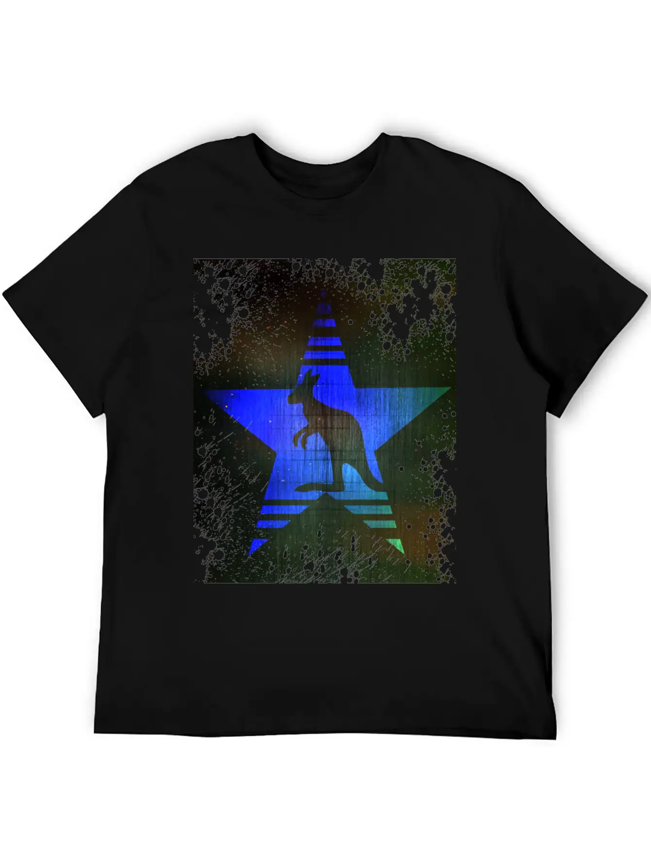 Kangaroo Blue Star Stylish Everyday T-Shirt – Unisex Basic Cotton Tee