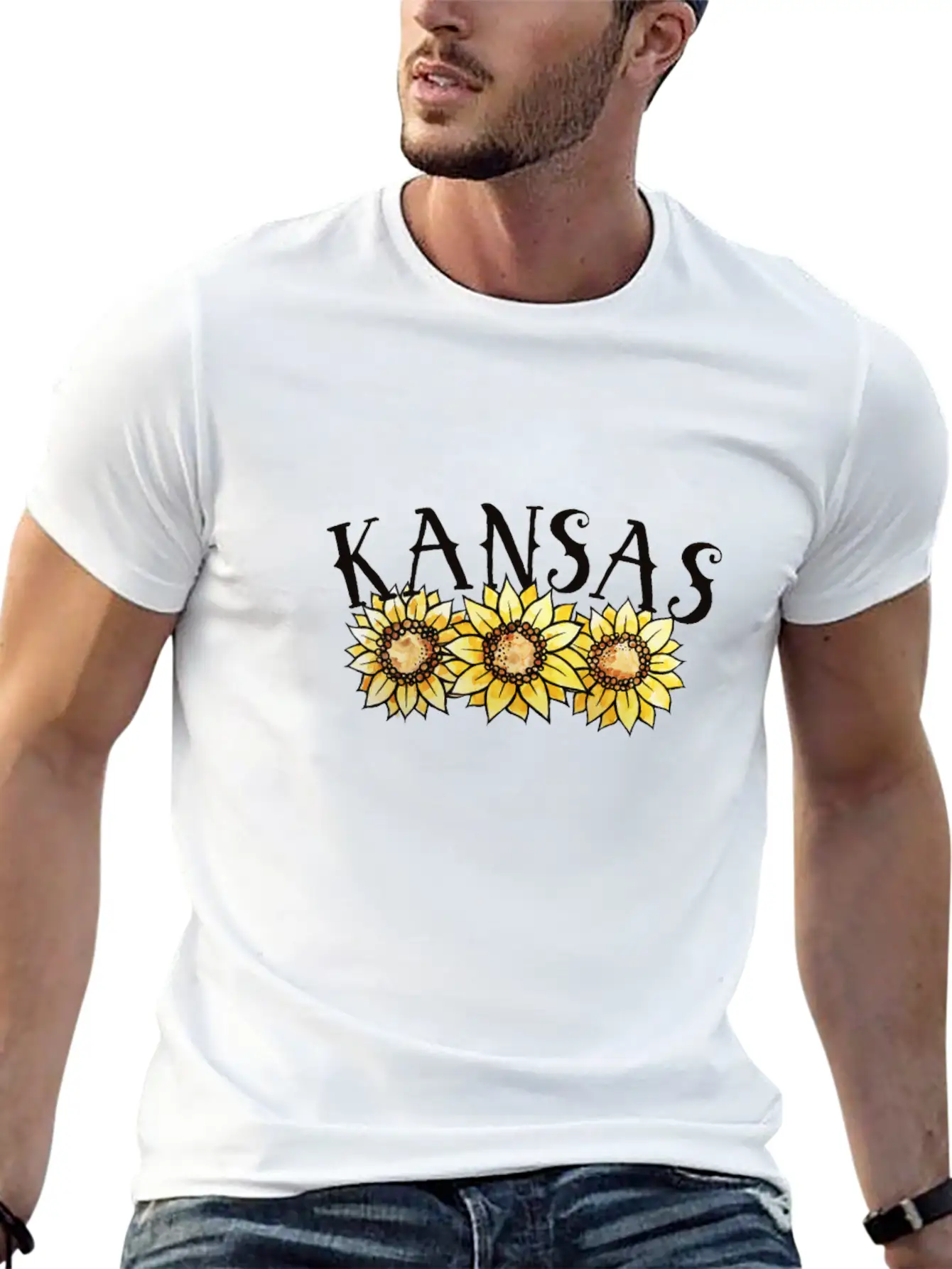 Kansas Sunflowers Stylish Everyday T-Shirt – Unisex Basic Cotton Tee