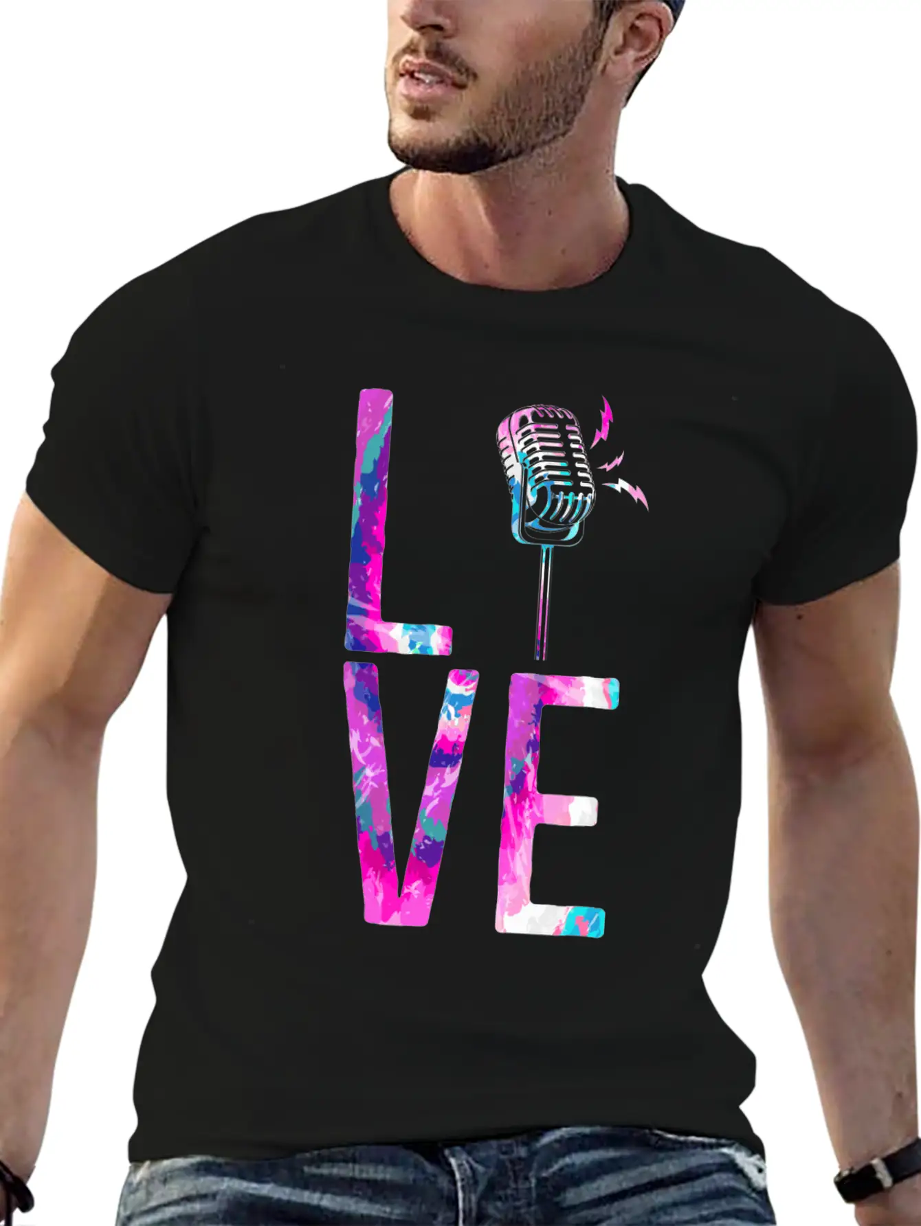 Karaoke Singer Microphone Vocalist Stylish Everyday T-Shirt – Unisex Basic Cotton Tee