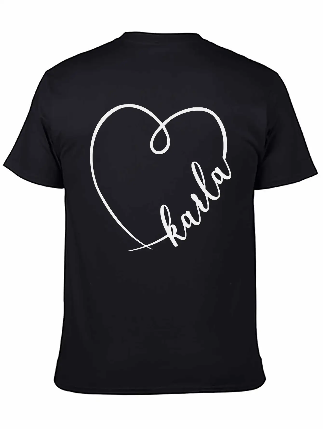 Karla Name Heart Calligraphy Stylish Everyday T-Shirt – Unisex Basic Cotton Tee