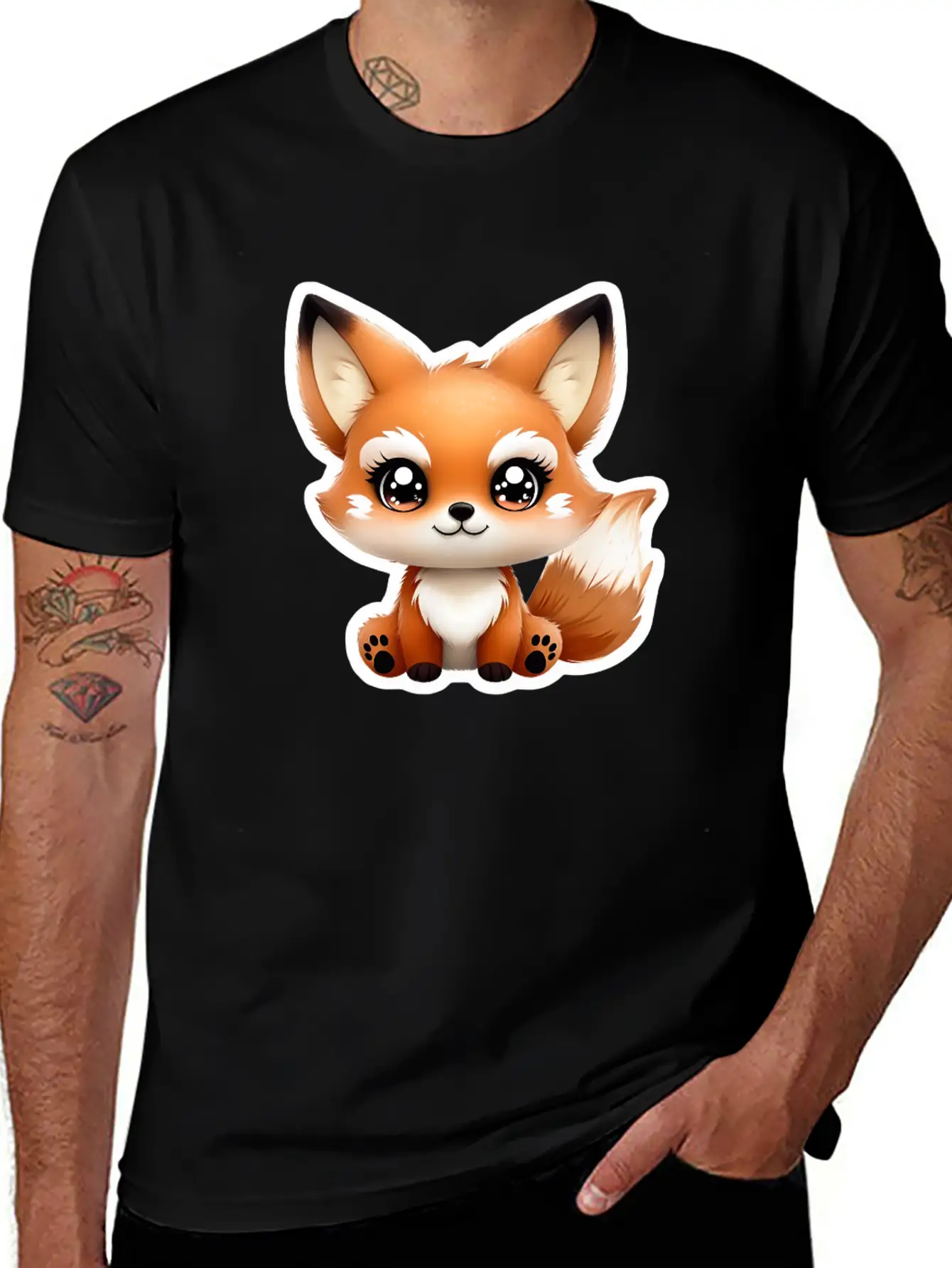 Kawaii Fox 2 Stylish Everyday T-Shirt – Unisex Basic Cotton Tee