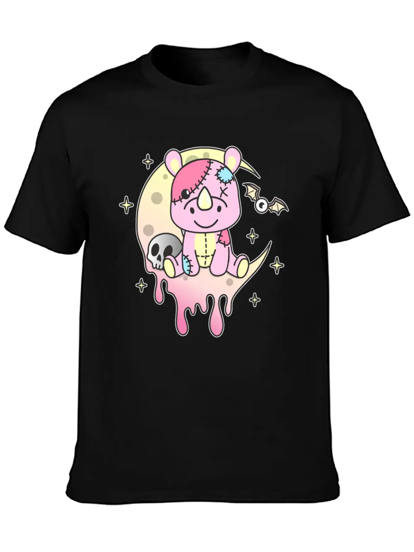 Kawaii Gothic Rhinoceros Pastel Gothic Goth Stylish Everyday T-Shirt – Unisex Basic Cotton Tee