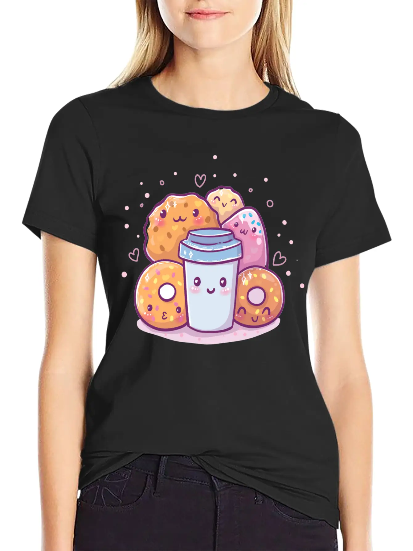 Kawaii Sweets Basic Graphic T-Shirt – Daily Comfort In Soft Cotton