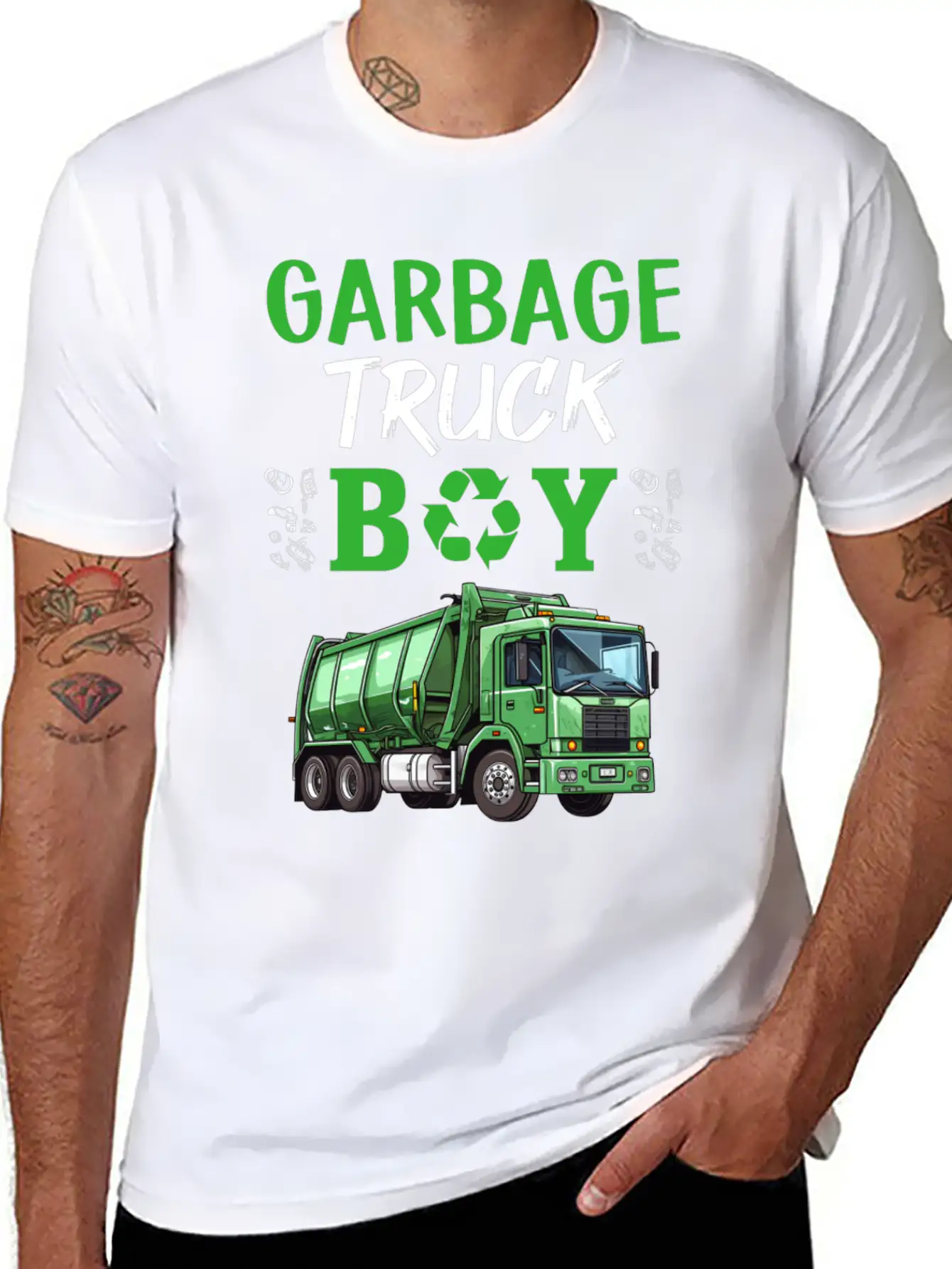 Kids Garbage Truck Boy Stylish Everyday T-Shirt – Unisex Basic Cotton Tee