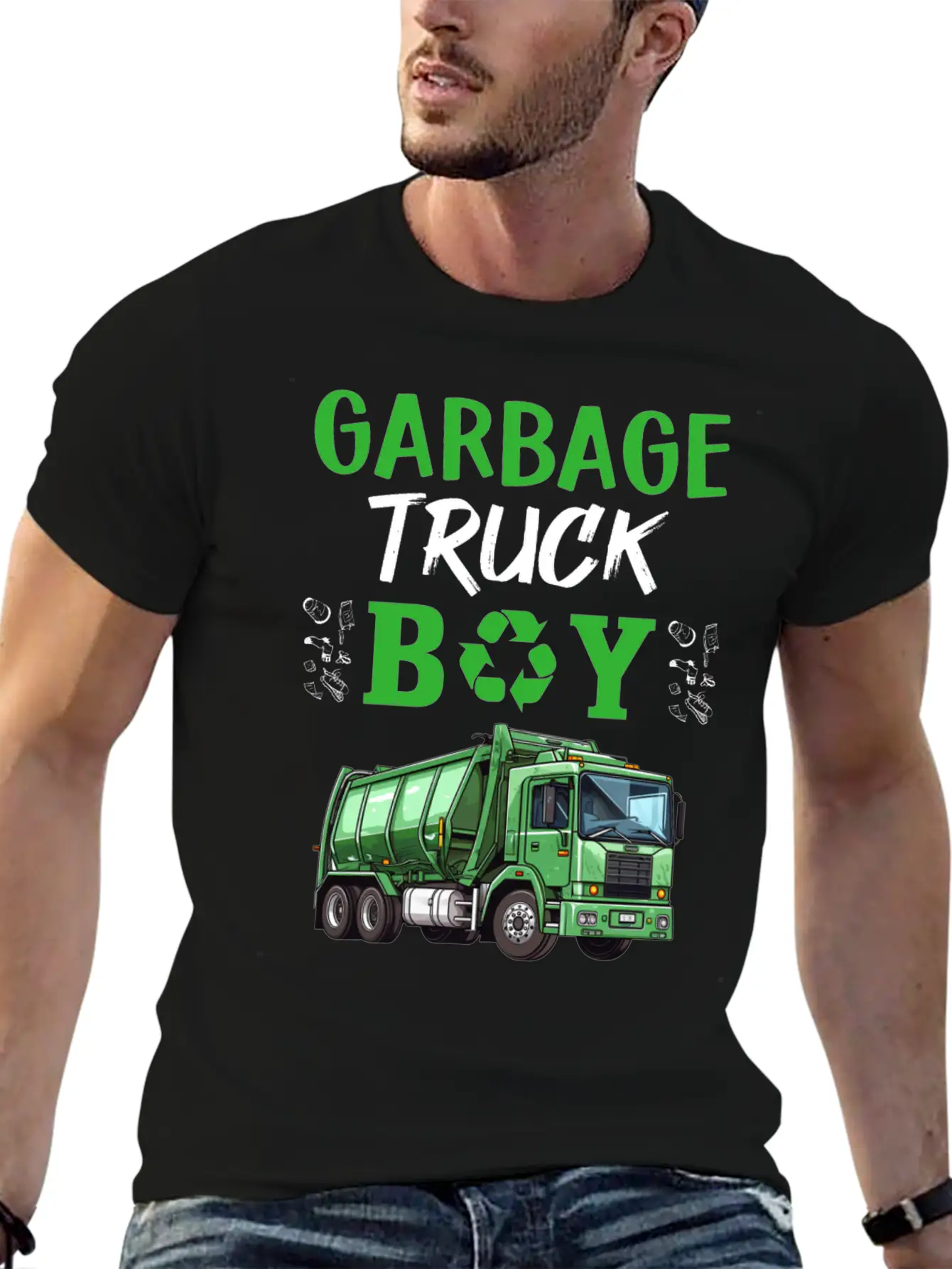 Kids Garbage Truck Boy Stylish Everyday T-Shirt – Unisex Basic Cotton Tee