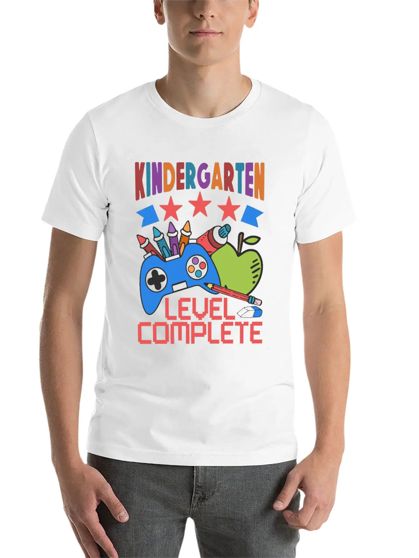 Kindergarten Gaming Kids Learning Video Games Stylish Everyday T-Shirt – Unisex Basic Cotton Tee