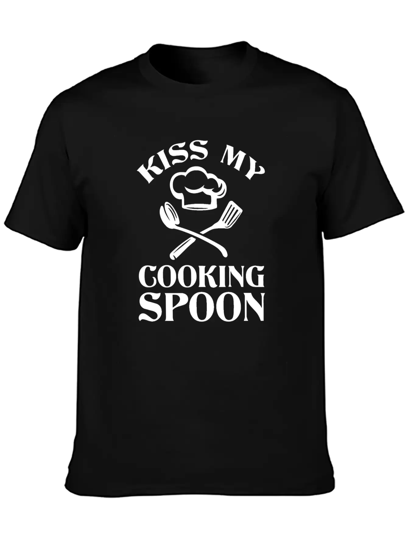 Kiss My Cooking Spoon Simple Everyday Graphic Tee – Lightweight Summer Wear