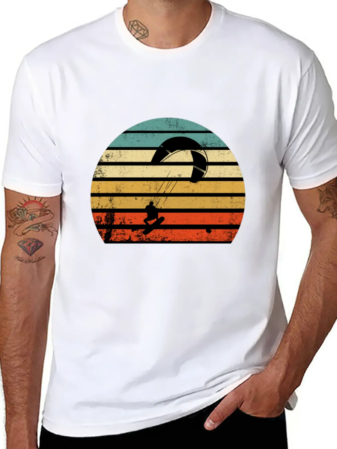 Kite Surfing Wind Sailing Wake Boarding Ocean Gift Simple Everyday Graphic Tee – Lightweight Summer Wear