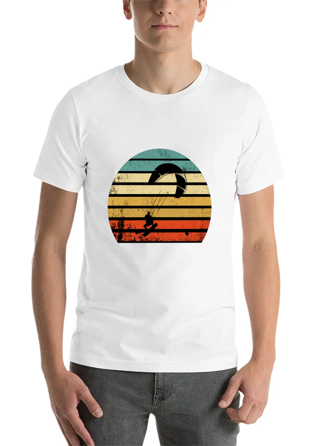 Kite Surfing Wind Sailing Wake Boarding Ocean Gift Simple Everyday Graphic Tee – Lightweight Summer Wear