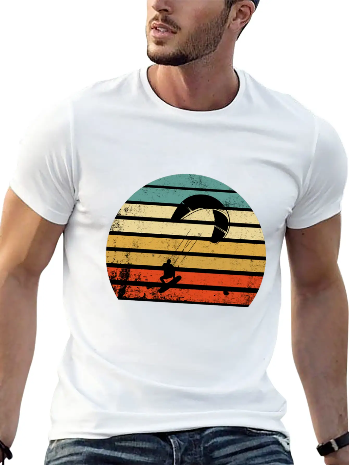 Kite Surfing Wind Sailing Wake Boarding Ocean Gift Simple Everyday Graphic Tee – Lightweight Summer Wear