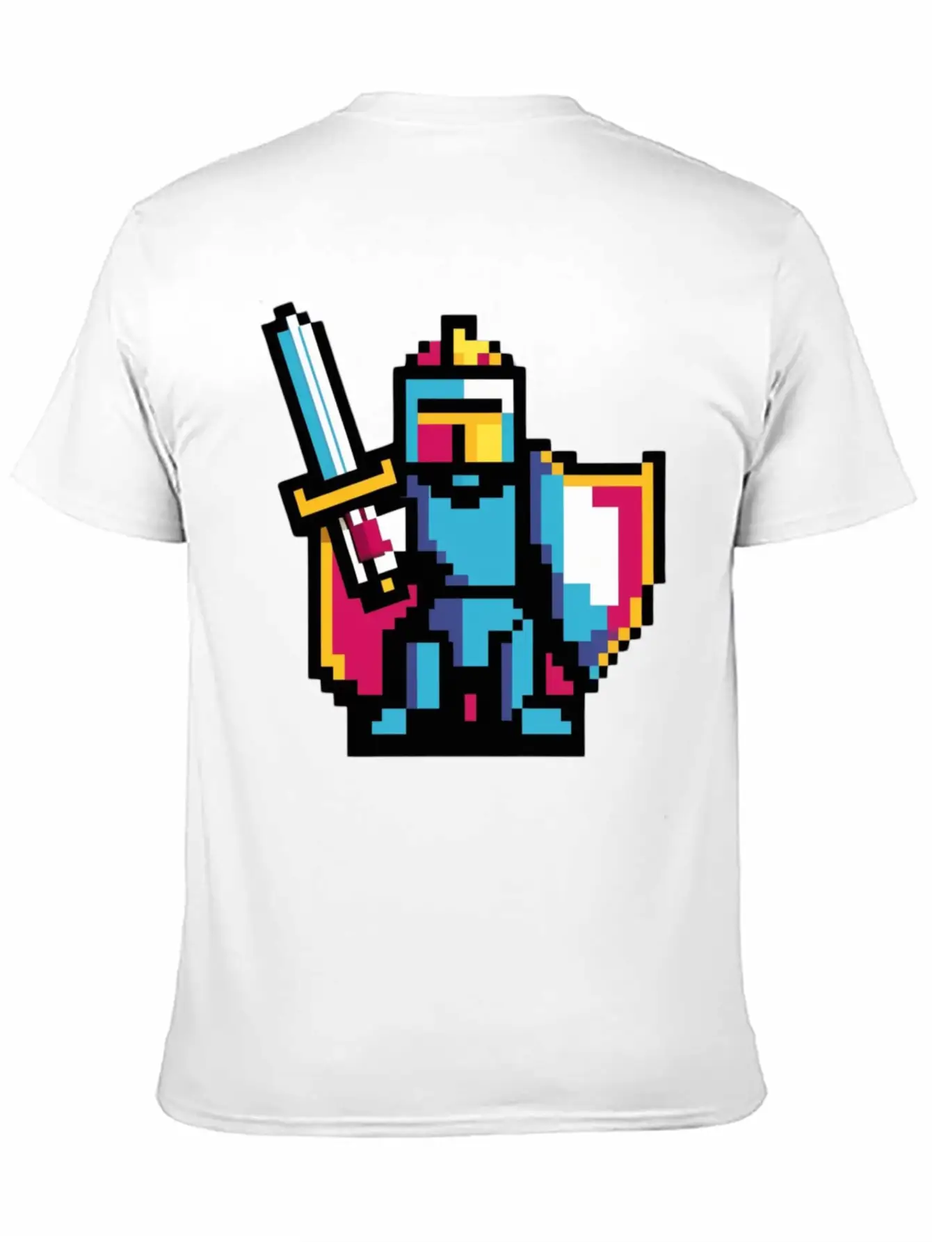 Knight Pixel Art Basic Graphic T-Shirt – Daily Comfort In Soft Cotton