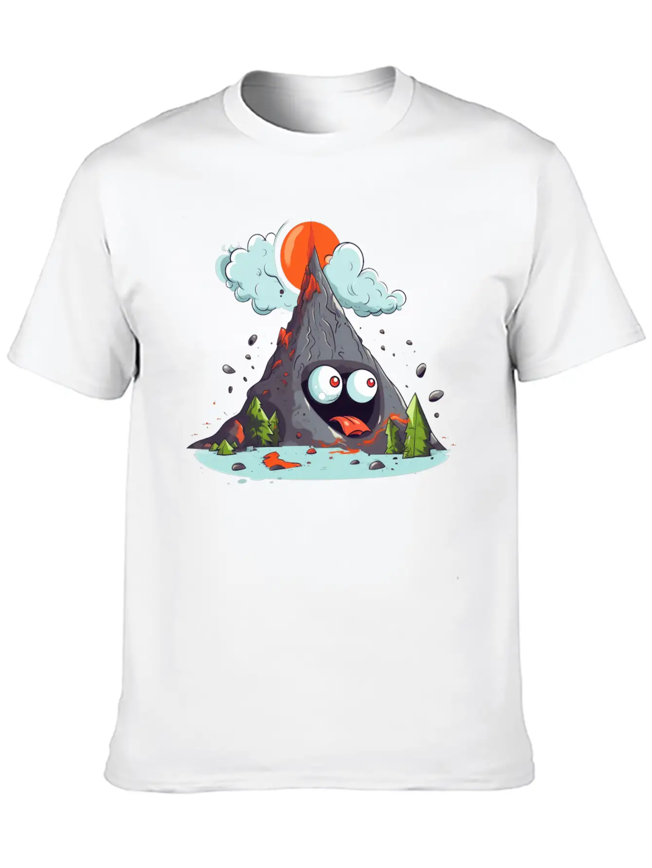 Lava Volcano Eruption Magma Funny Geology For Kids Stylish Everyday T-Shirt – Unisex Basic Cotton Tee