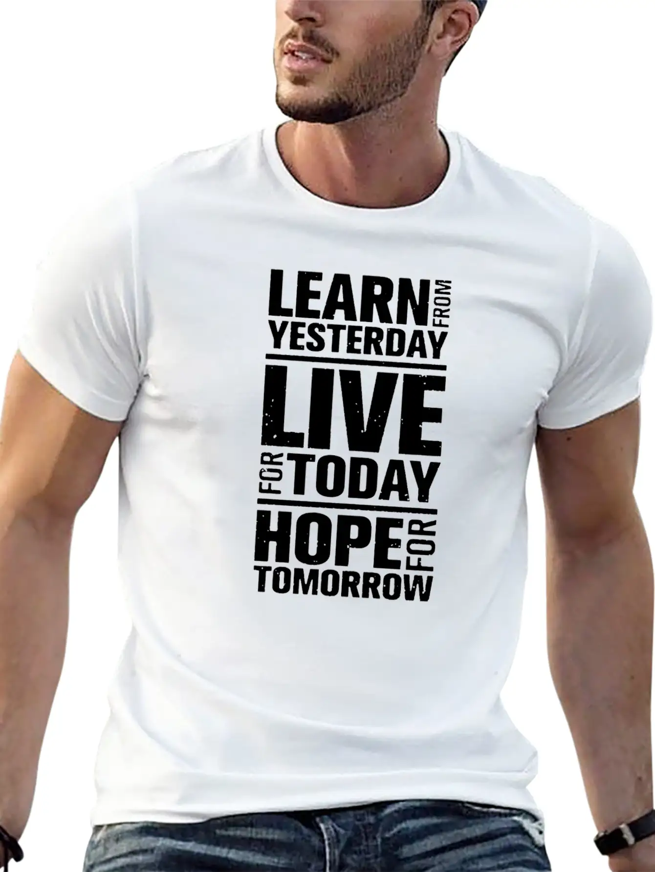 Learn From Yesterday Live For Today Stylish Everyday T-Shirt – Unisex Basic Cotton Tee