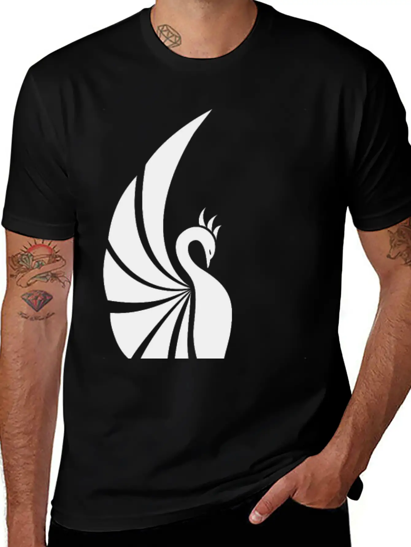 Legendary Phoenix Fire Bird Creature Tribal Tattoo Basic Graphic T-Shirt – Daily Comfort In Soft Cotton