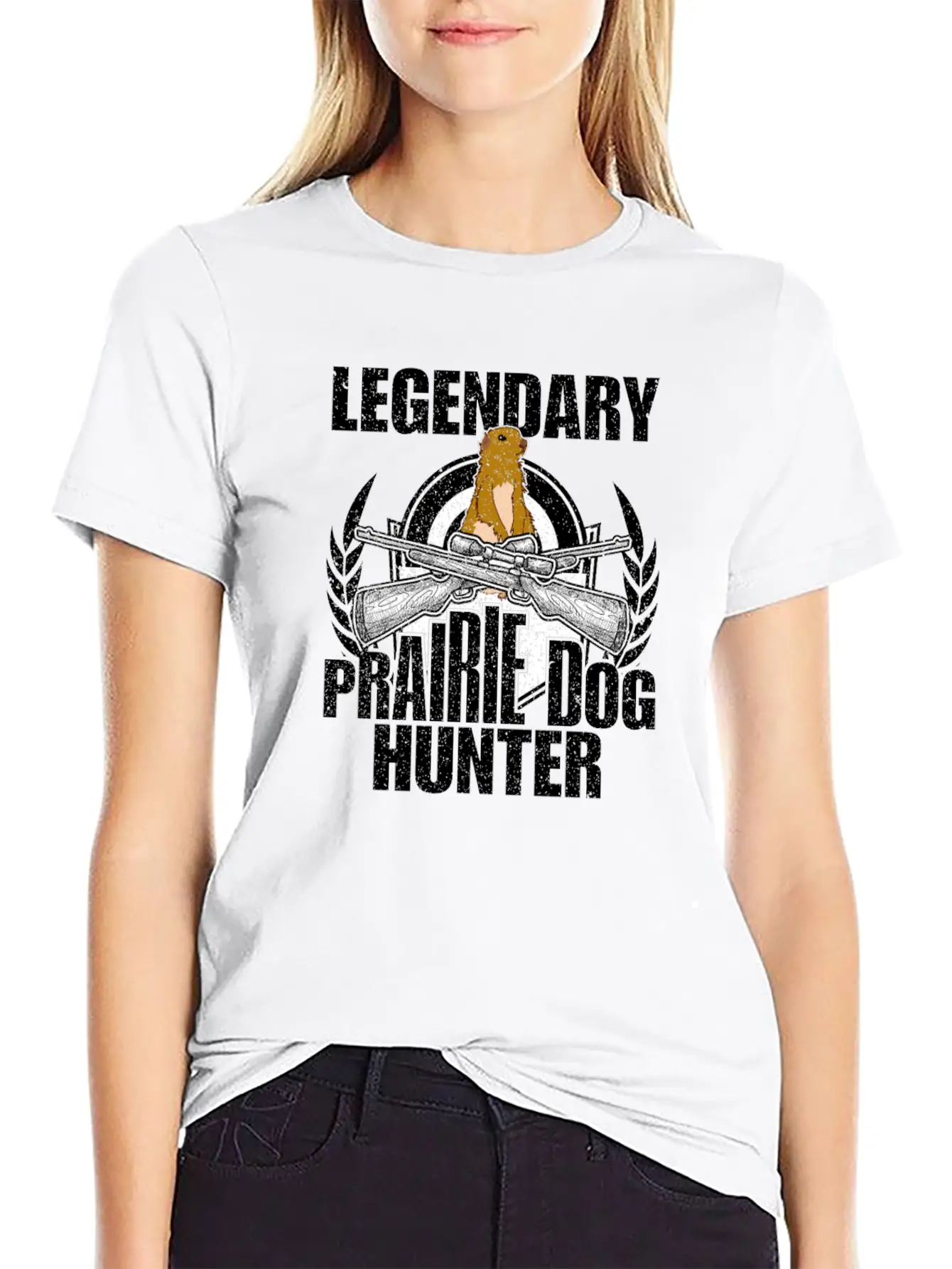 Legendary Prairie Dog Hunter Design Hunting Funny Simple Everyday Graphic Tee – Lightweight Summer Wear