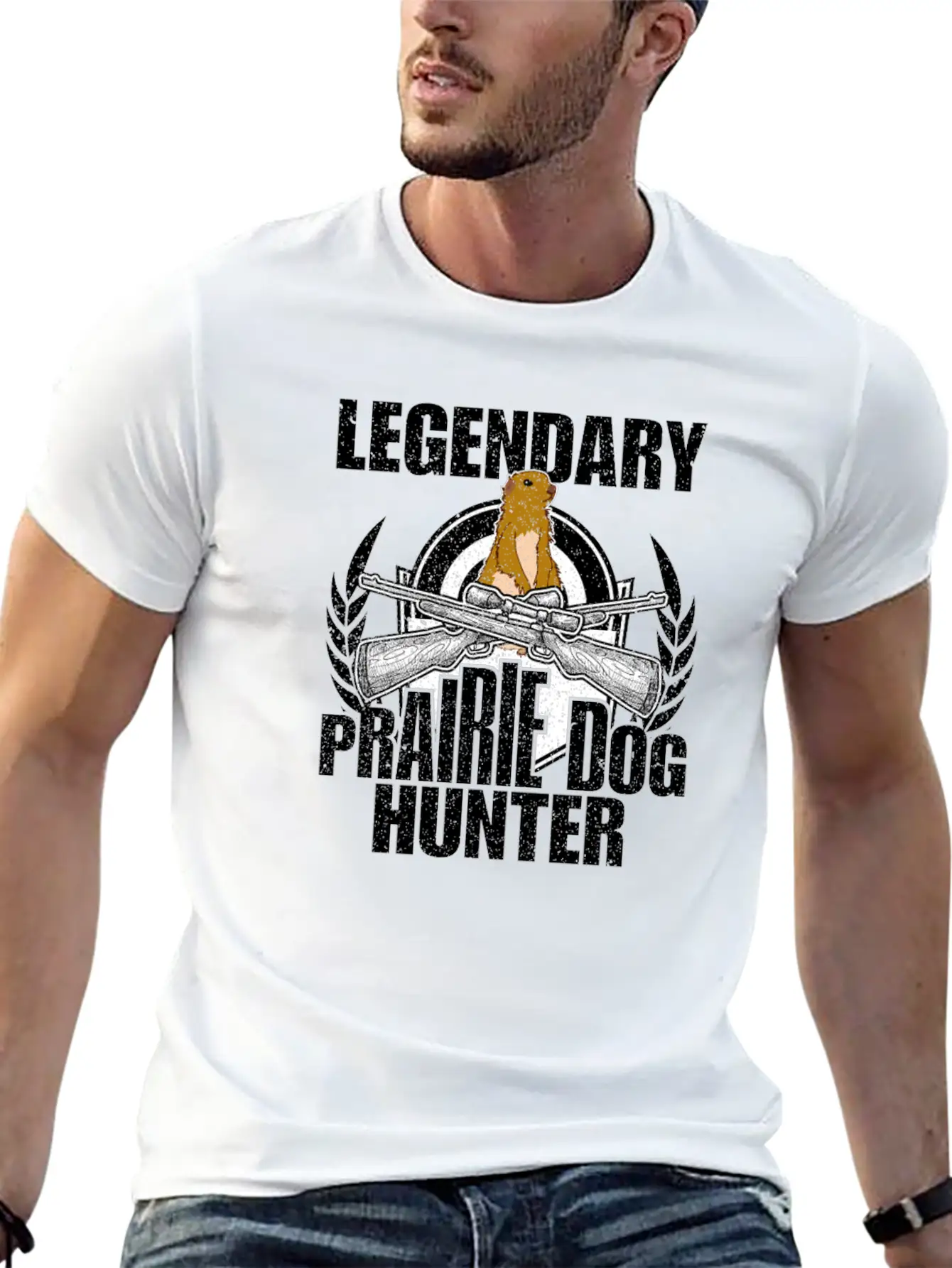 Legendary Prairie Dog Hunter Design Hunting Funny Simple Everyday Graphic Tee – Lightweight Summer Wear