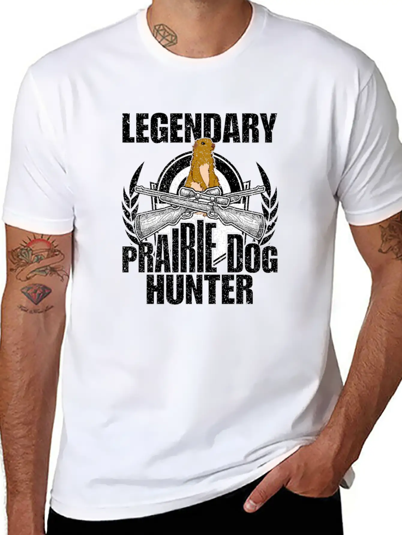 Legendary Prairie Dog Hunter Design Hunting Funny Simple Everyday Graphic Tee – Lightweight Summer Wear