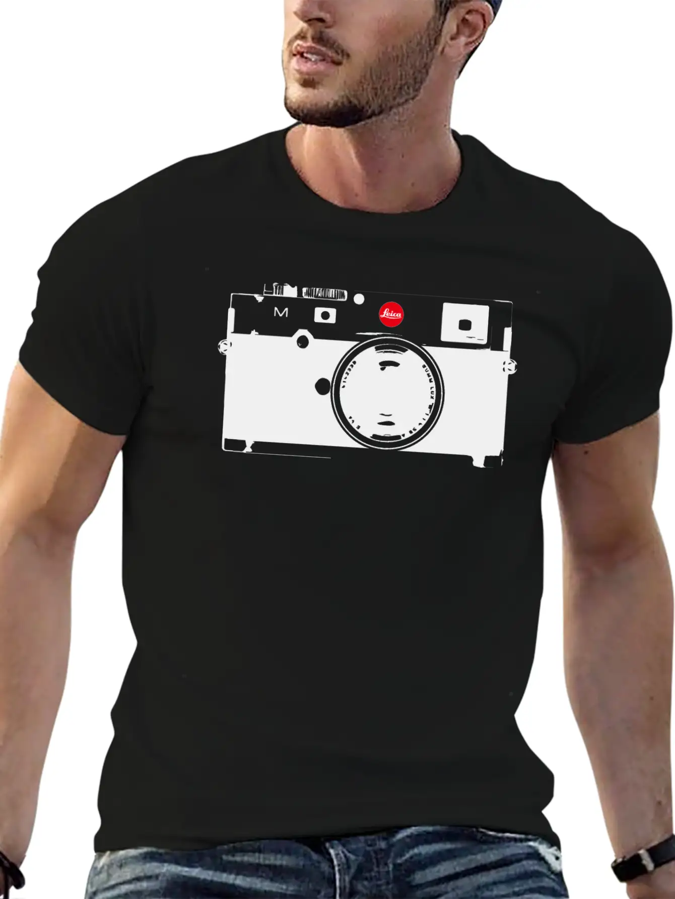 Leica M10 Digital Rangefinder Camera (Silver) Draw Unisex Cotton Tee – Relaxed Fit For Any Occasion