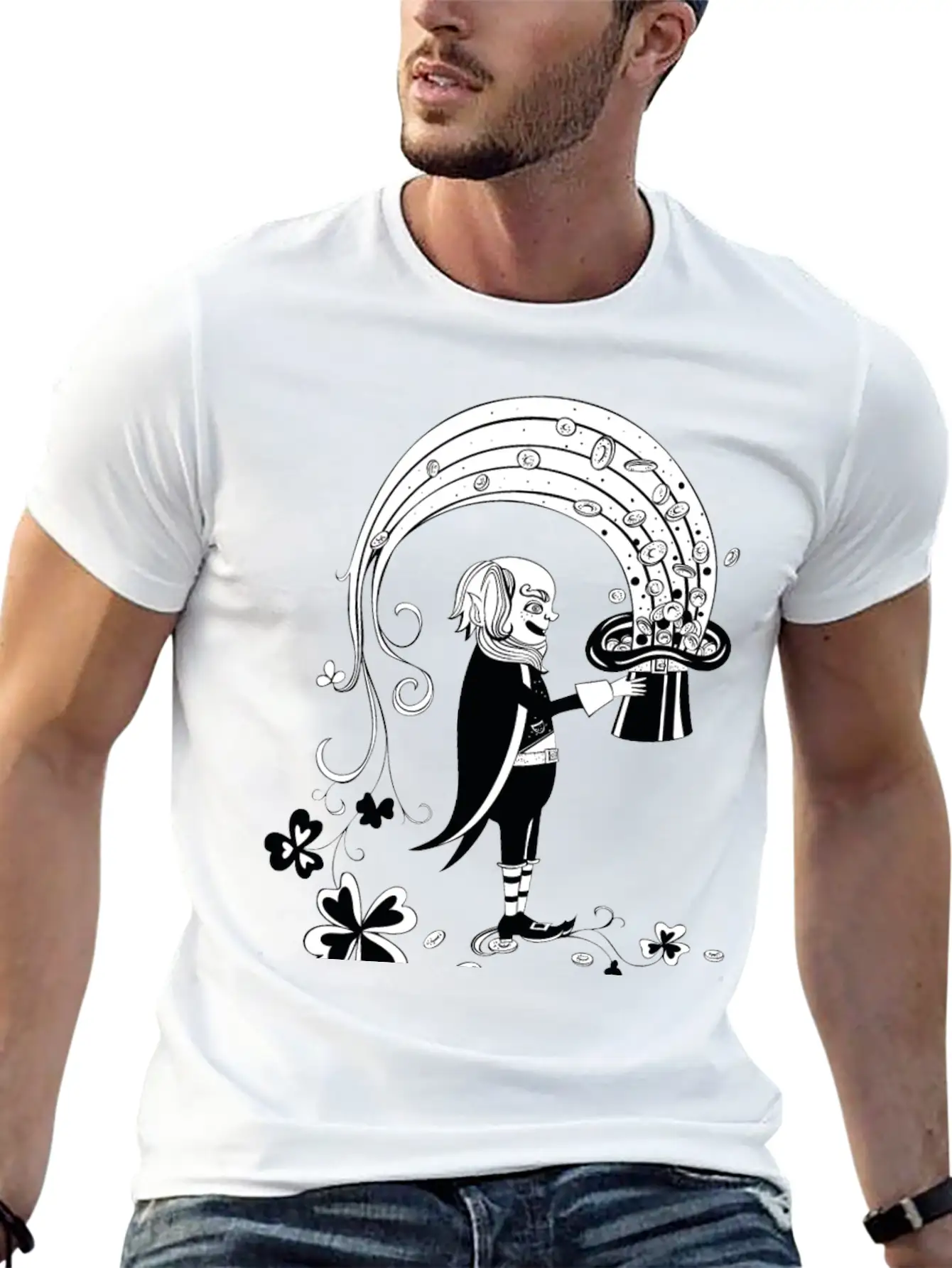 Leprechaun With Gold Classic Cotton Tee – Unisex Comfort For Any Season