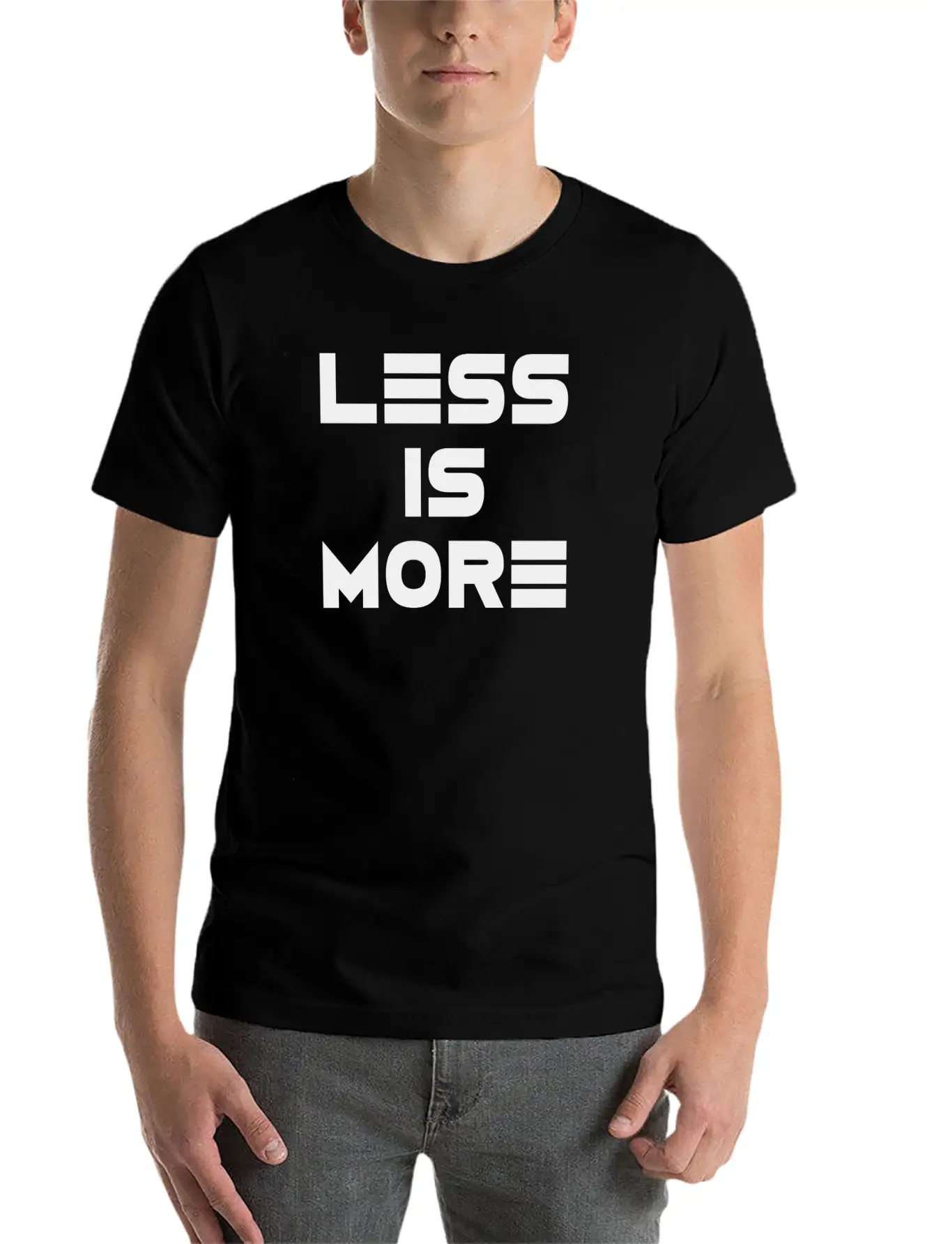 LESS IS MORE Minimalism Statement Basic Graphic T-Shirt – Daily Comfort In Soft Cotton
