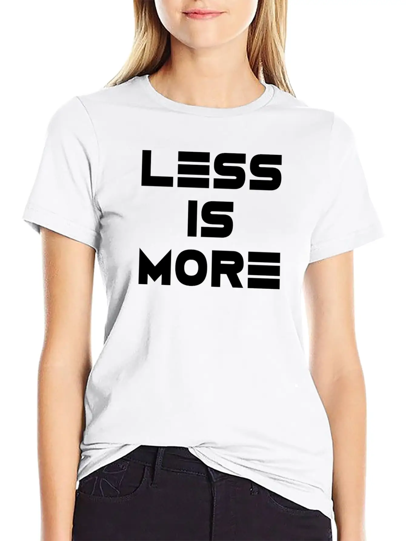 LESS IS MORE Minimalism Statement Basic Graphic T-Shirt – Daily Comfort In Soft Cotton