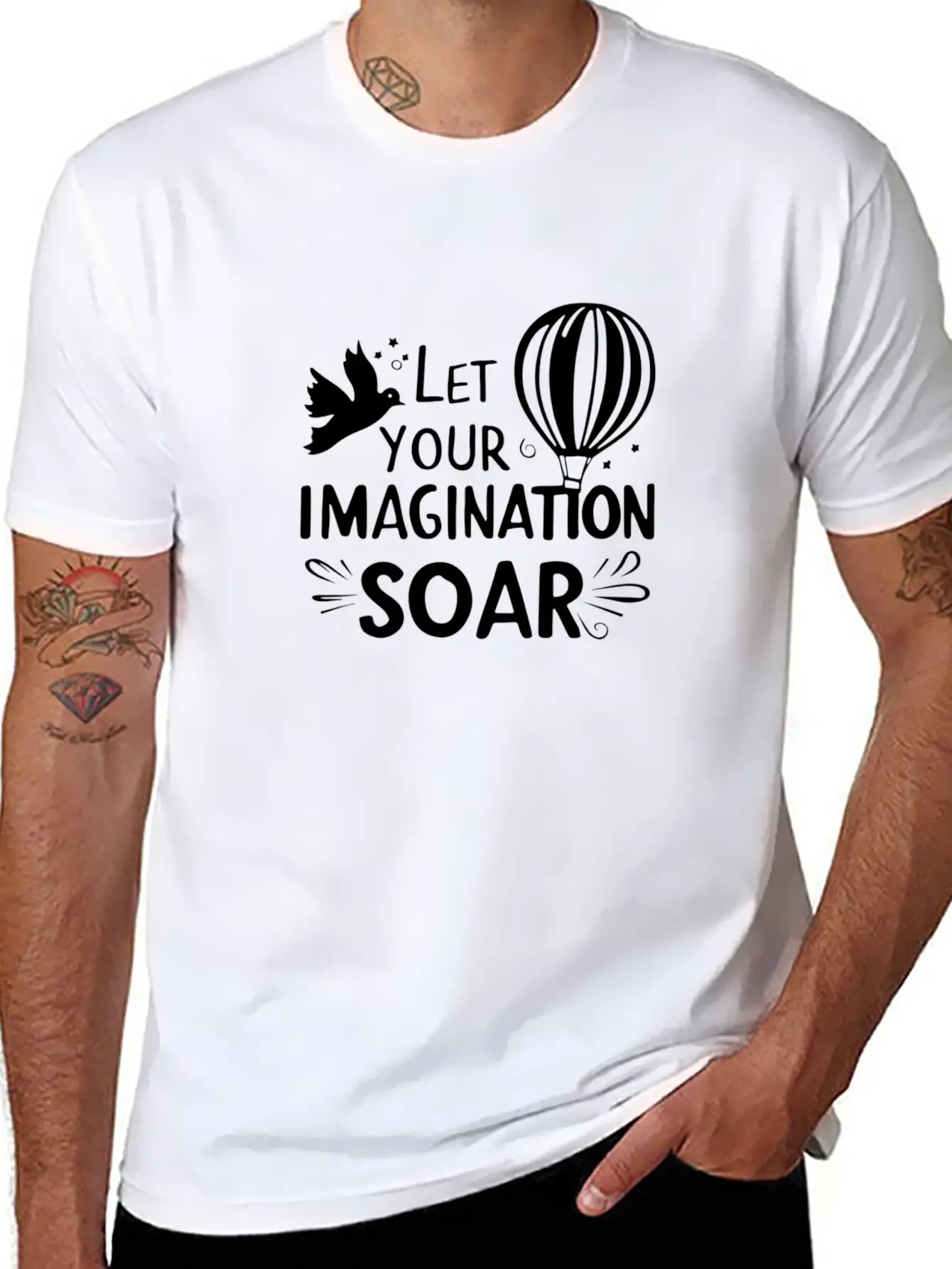 Let Your Imagination Basic Graphic T-Shirt – Daily Comfort In Soft Cotton