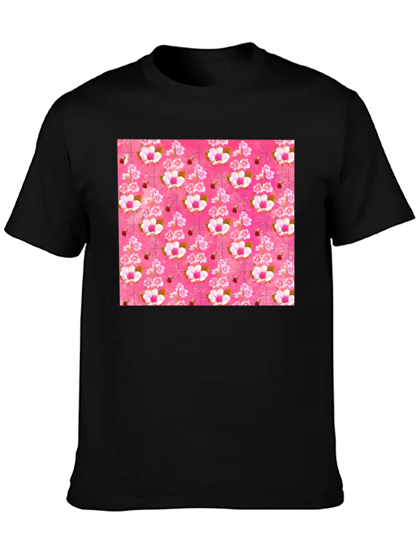 Letter A With Floral . Pattern Letter Stylish Everyday T-Shirt – Unisex Basic Cotton Tee