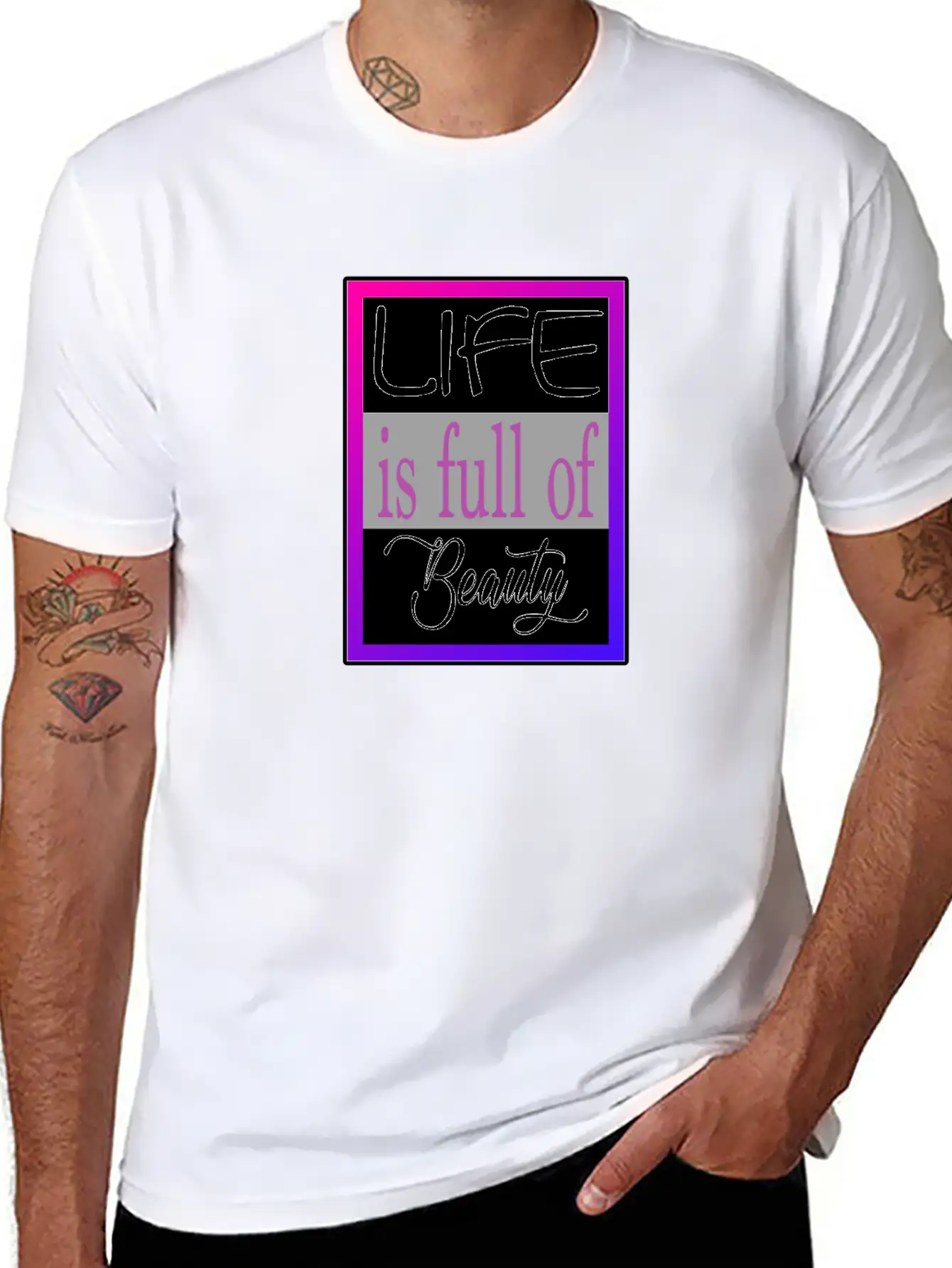 Life Is Full Of Beauty Essential Cotton Tee For Daily Outfits – Unisex Style
