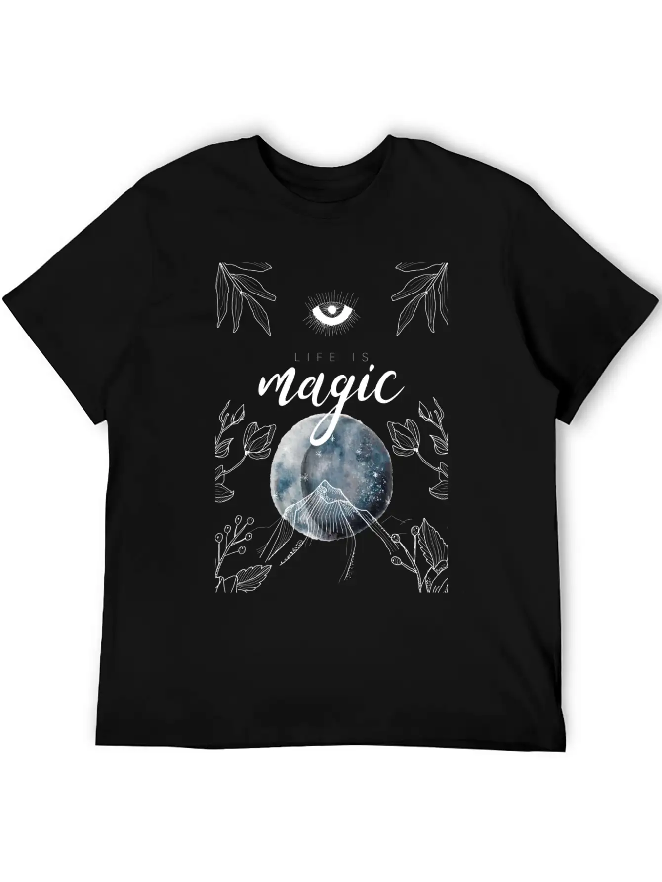 Life Is Magic Moon Earth Gift Idea Stylish Everyday T-Shirt – Unisex Basic Cotton Tee