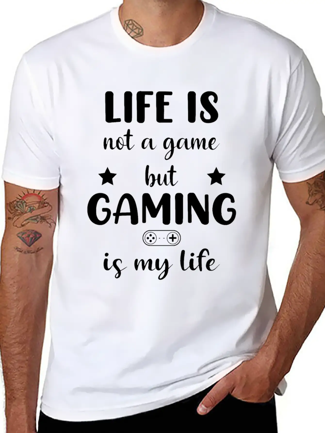 Life Is Not A Game But Gaming Is My Life Basic Graphic T-Shirt – Daily Comfort In Soft Cotton