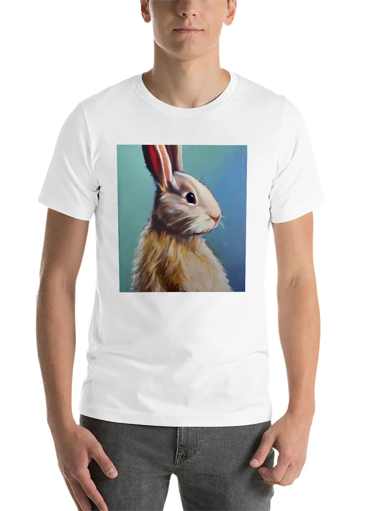 Light Brown Rabbit Stylish Everyday T-Shirt – Unisex Basic Cotton Tee