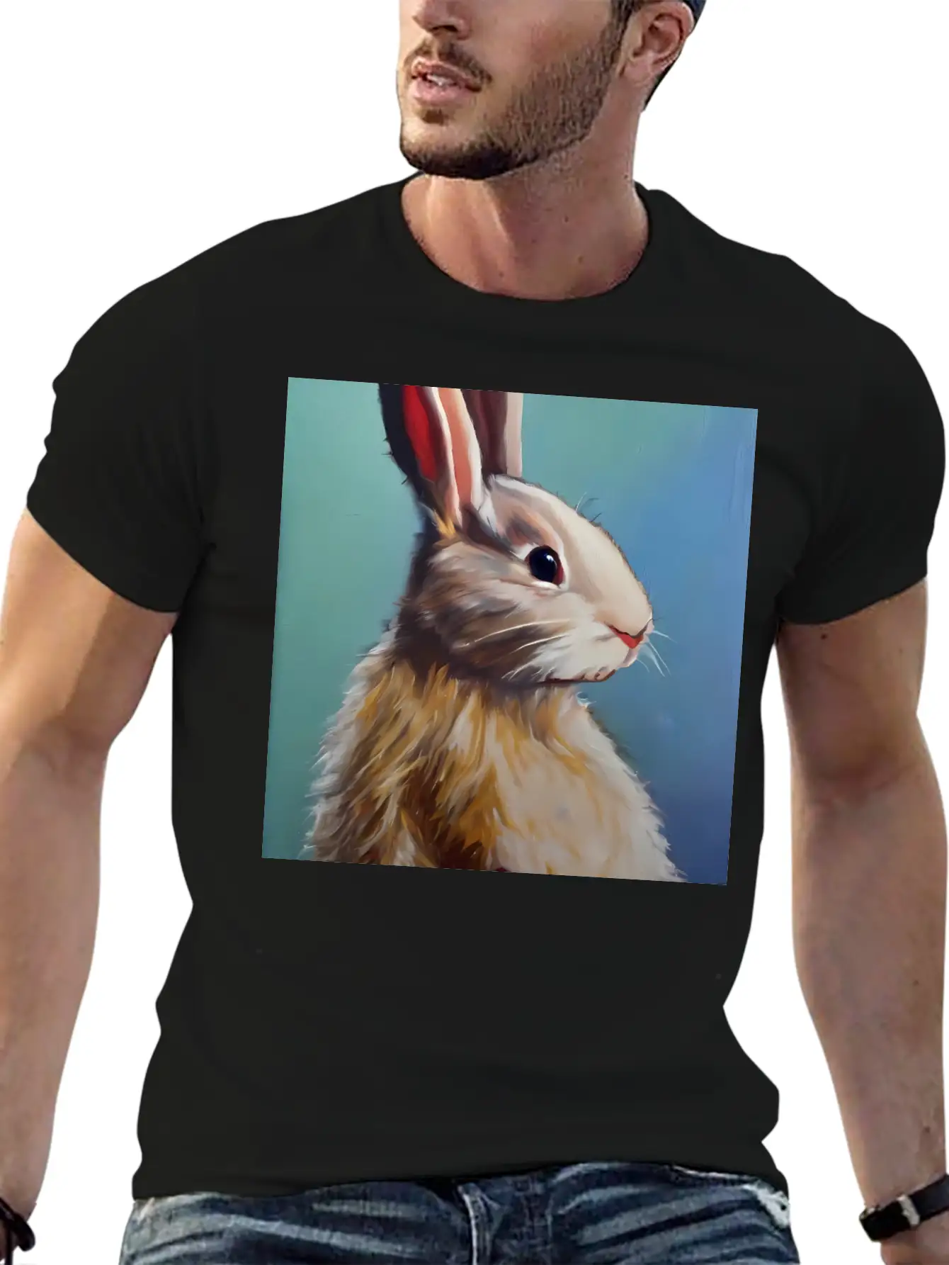 Light Brown Rabbit Stylish Everyday T-Shirt – Unisex Basic Cotton Tee