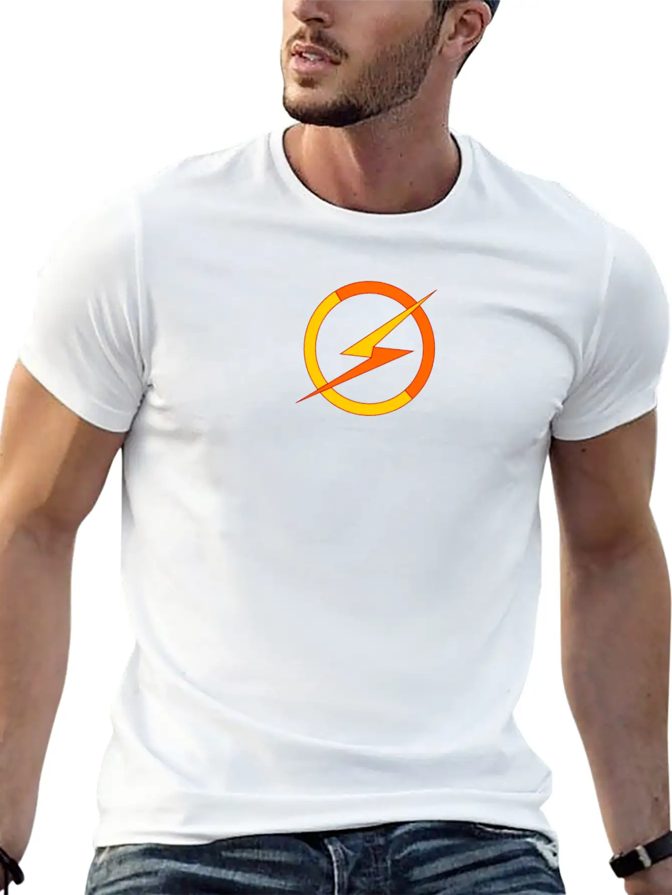 Lightning Bolt Humour Logo Stylish Everyday T-Shirt – Unisex Basic Cotton Tee
