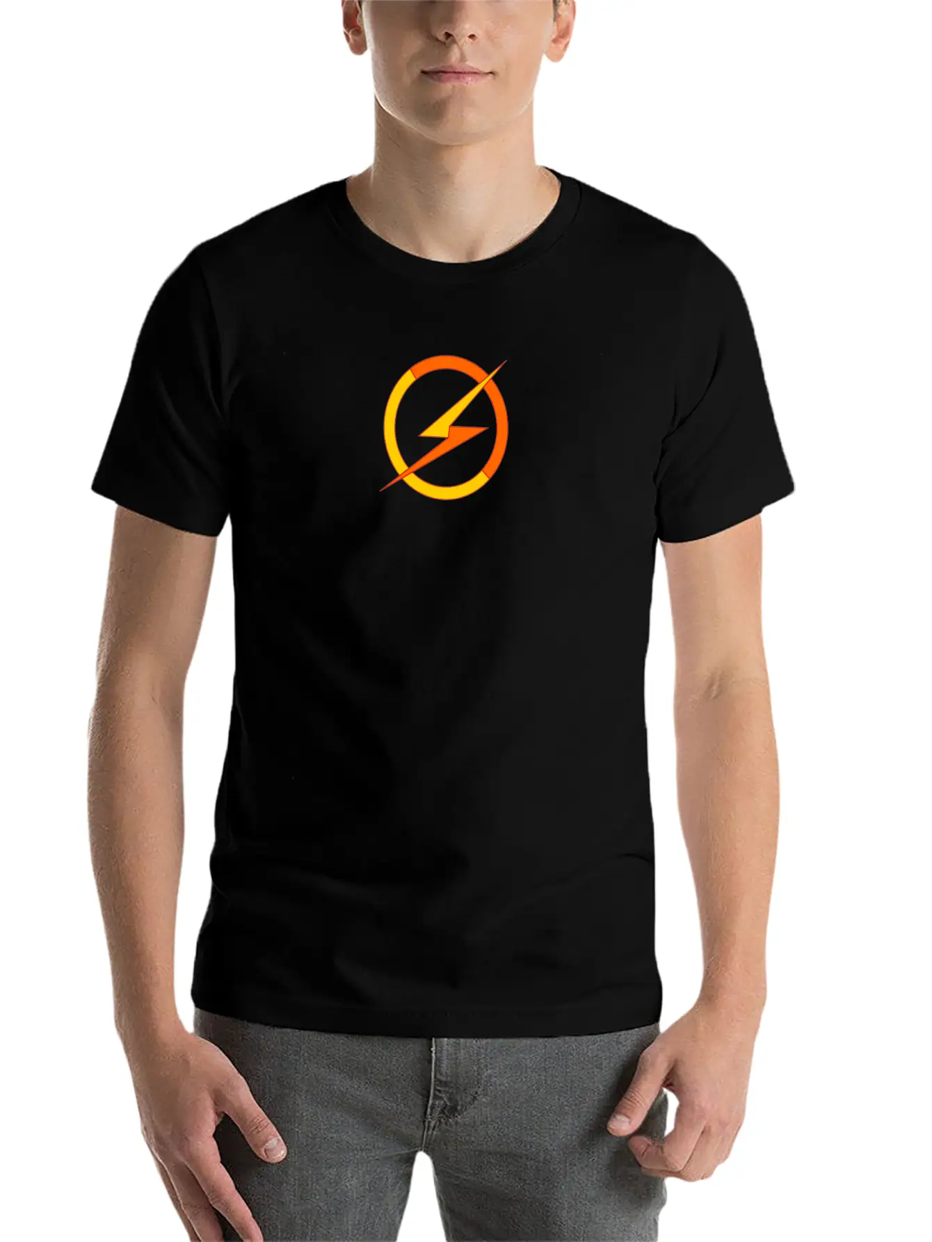 Lightning Bolt Humour Logo Stylish Everyday T-Shirt – Unisex Basic Cotton Tee