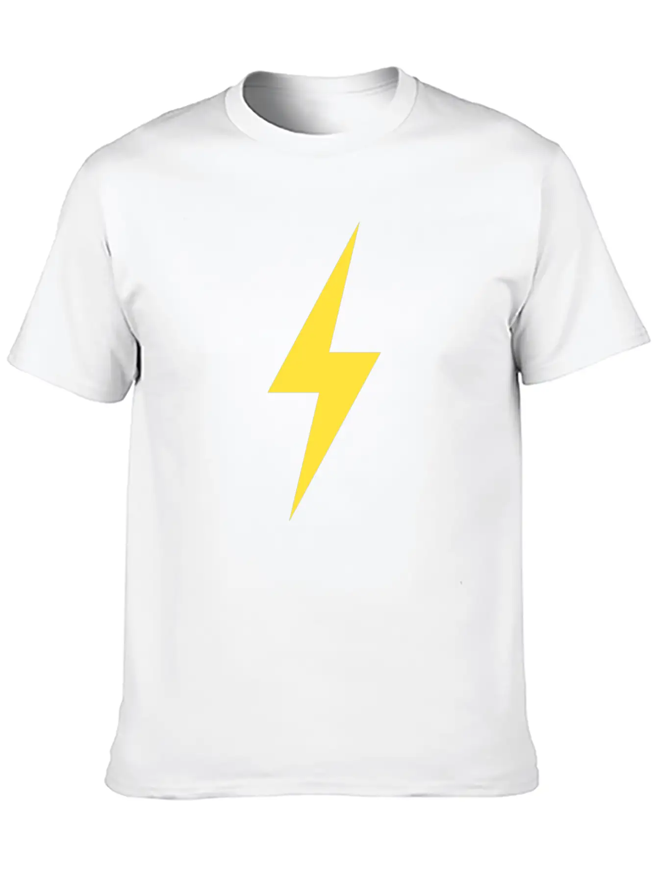 LIGHTNING BOLT ICON Yellow Basic Graphic T-Shirt – Daily Comfort In Soft Cotton
