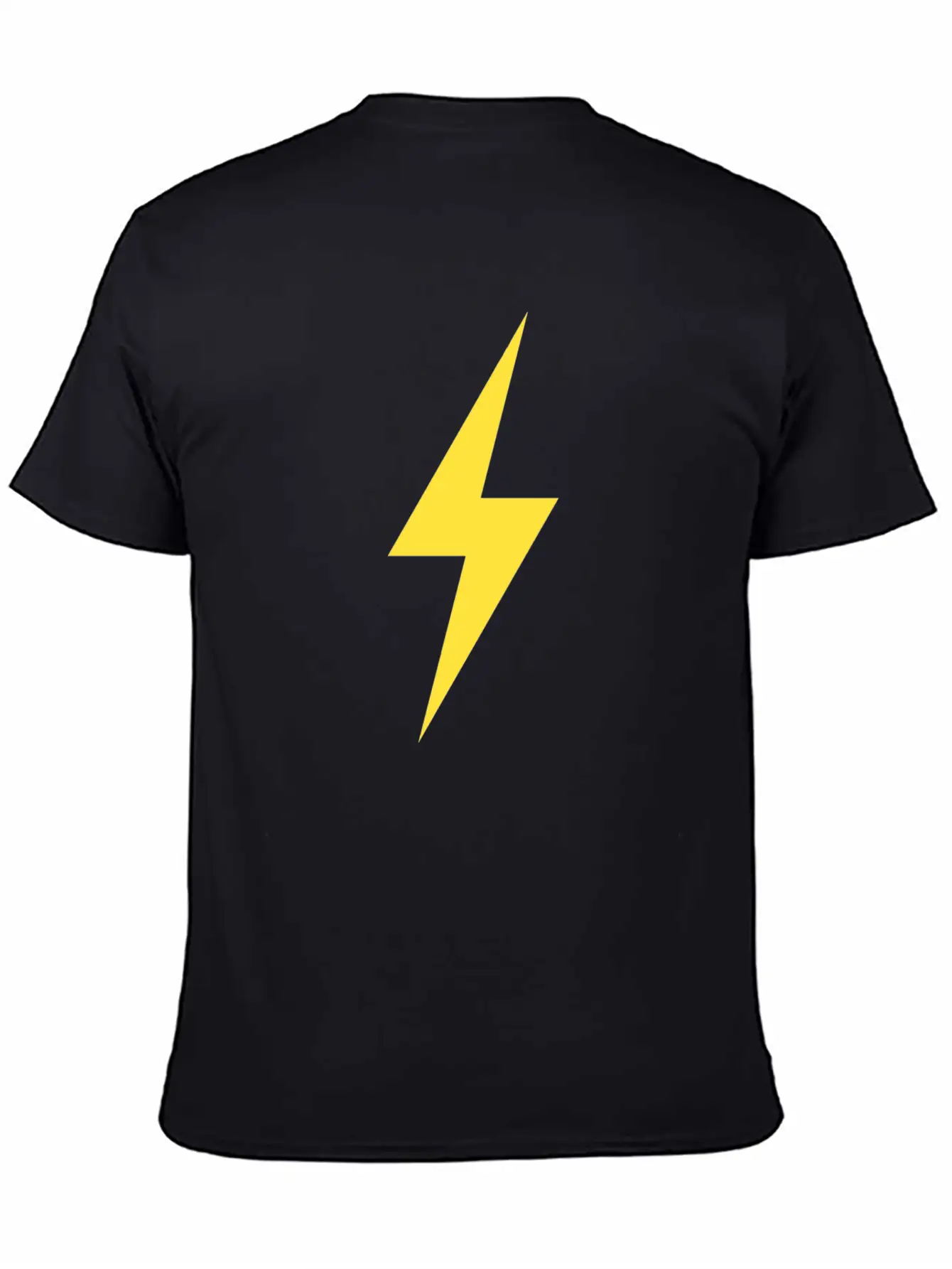 LIGHTNING BOLT ICON Yellow Basic Graphic T-Shirt – Daily Comfort In Soft Cotton