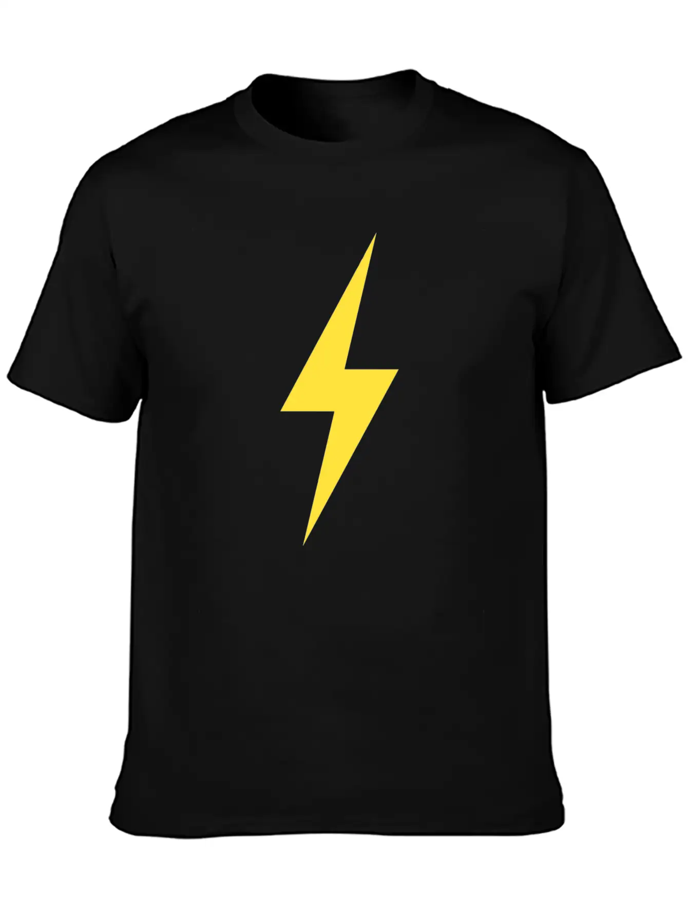 LIGHTNING BOLT ICON Yellow Basic Graphic T-Shirt – Daily Comfort In Soft Cotton