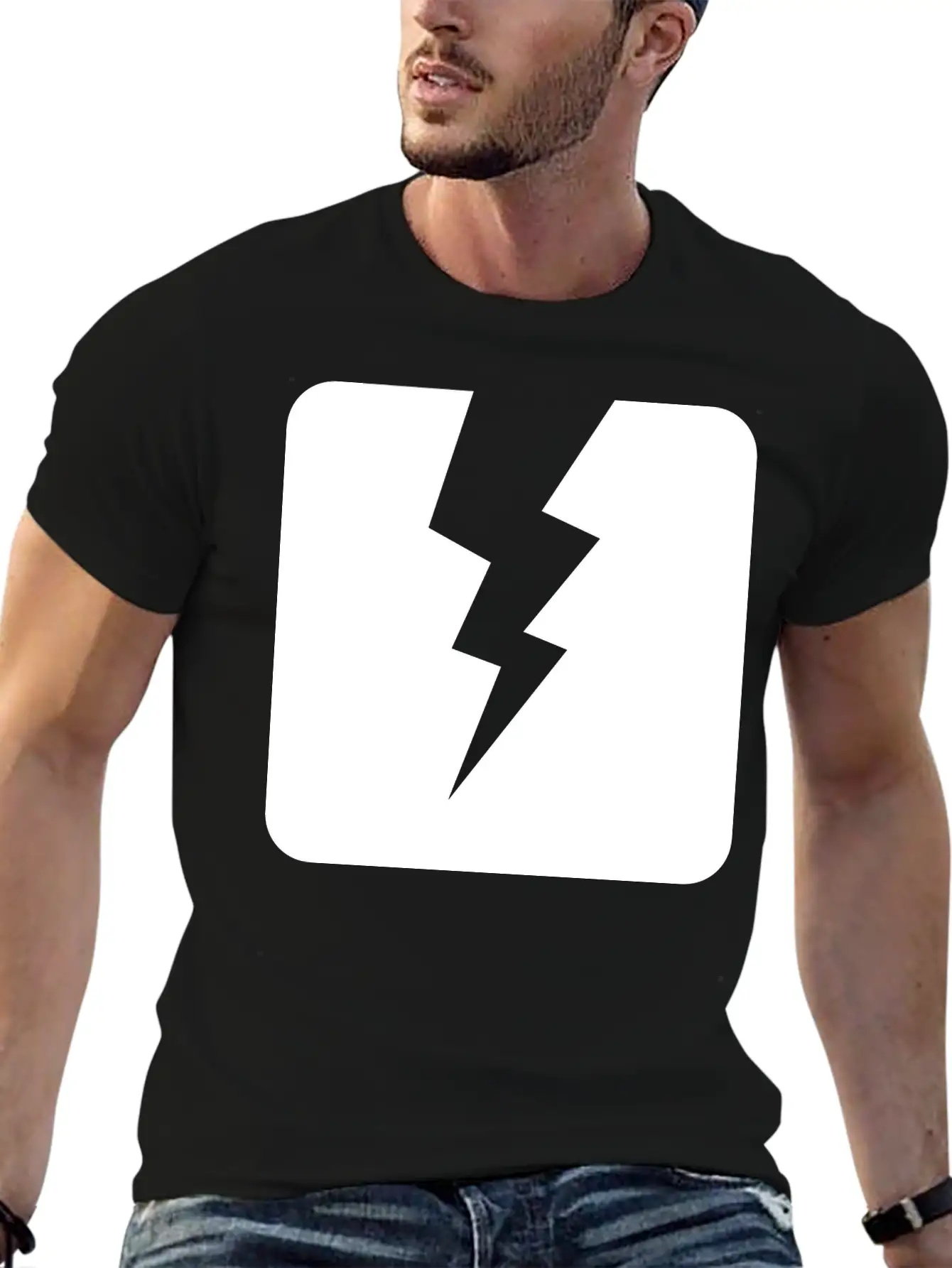 Lightning Square Stylish Everyday T-Shirt – Unisex Basic Cotton Tee