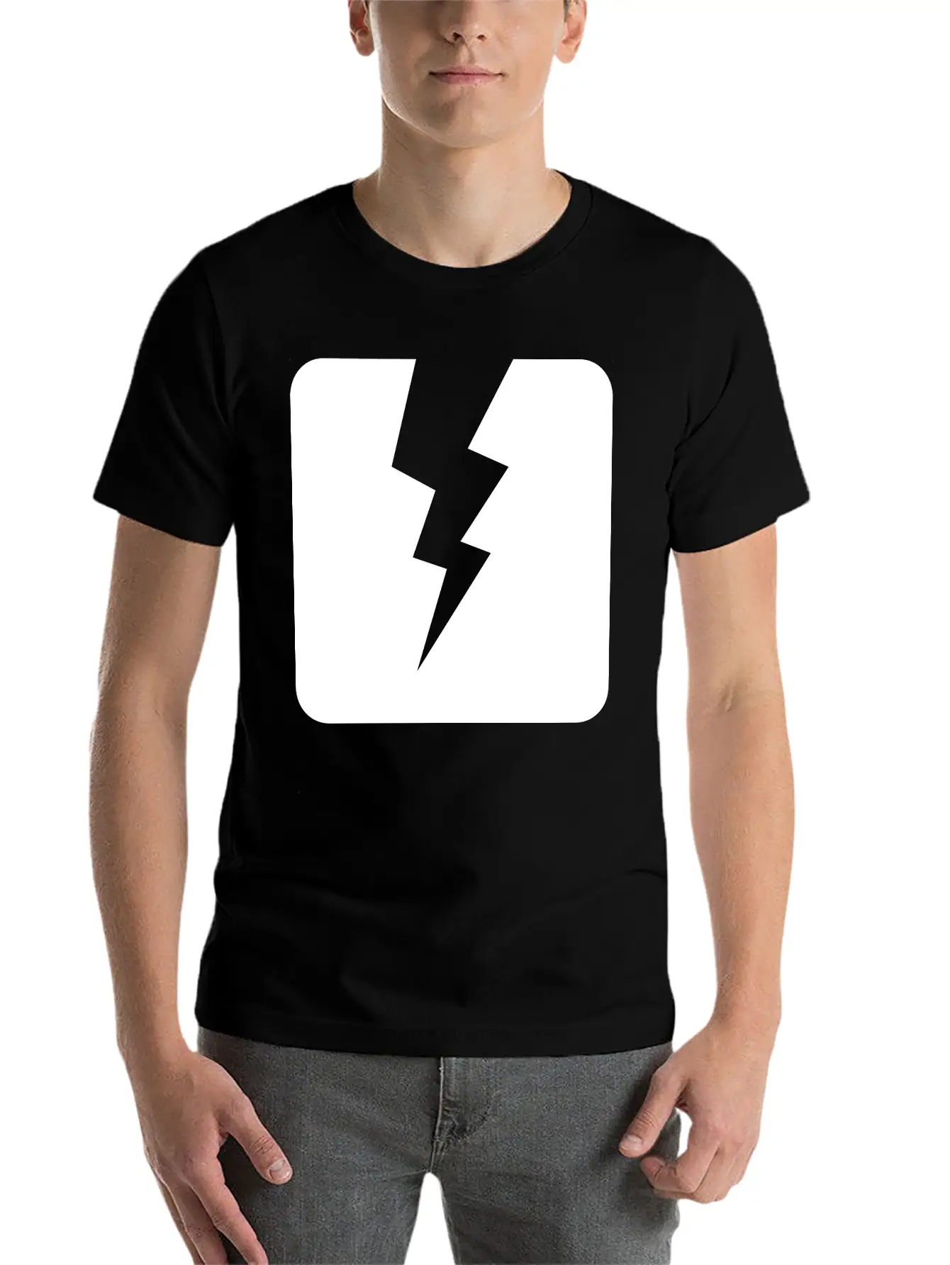 Lightning Square Stylish Everyday T-Shirt – Unisex Basic Cotton Tee