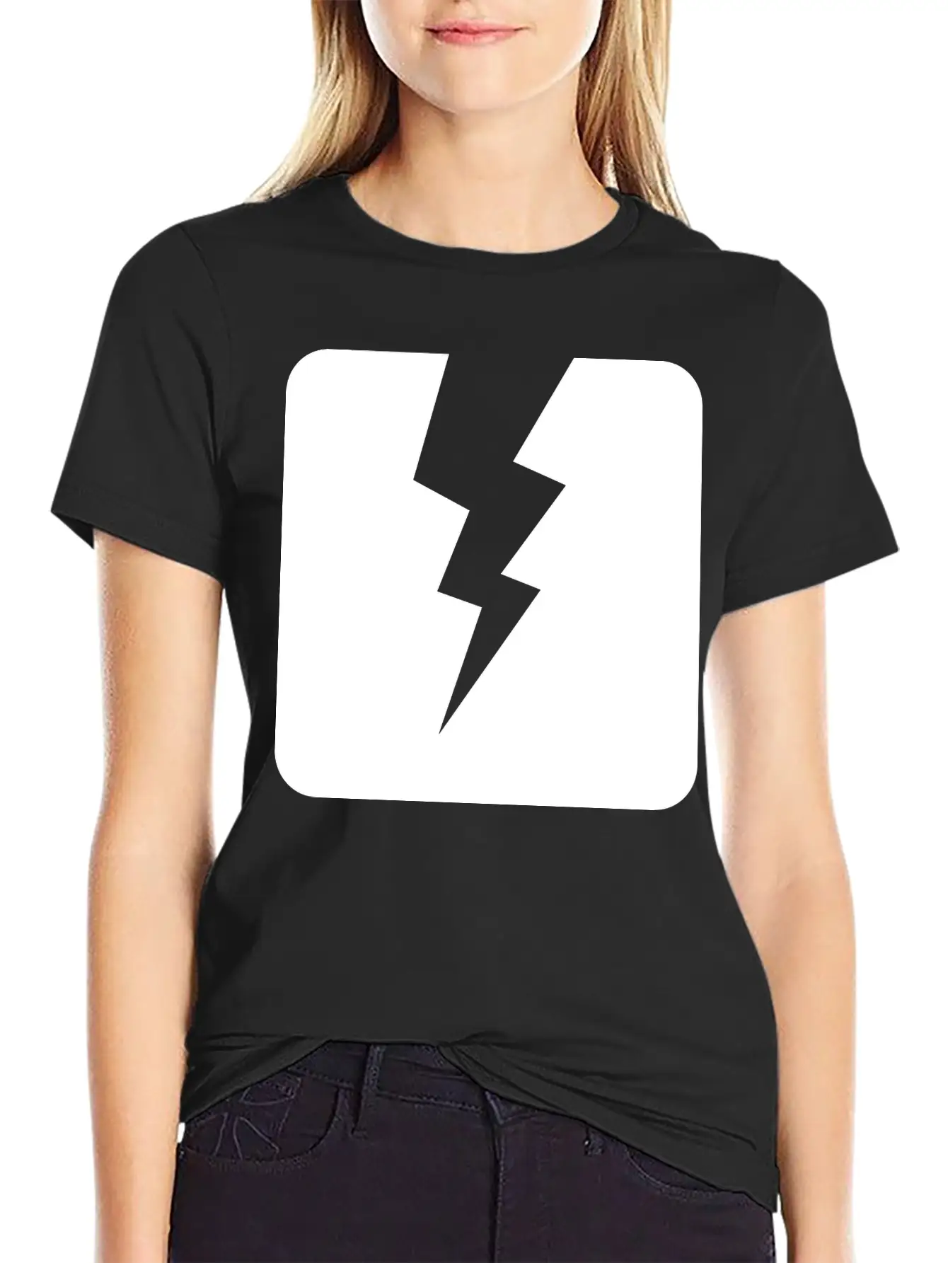 Lightning Square Stylish Everyday T-Shirt – Unisex Basic Cotton Tee