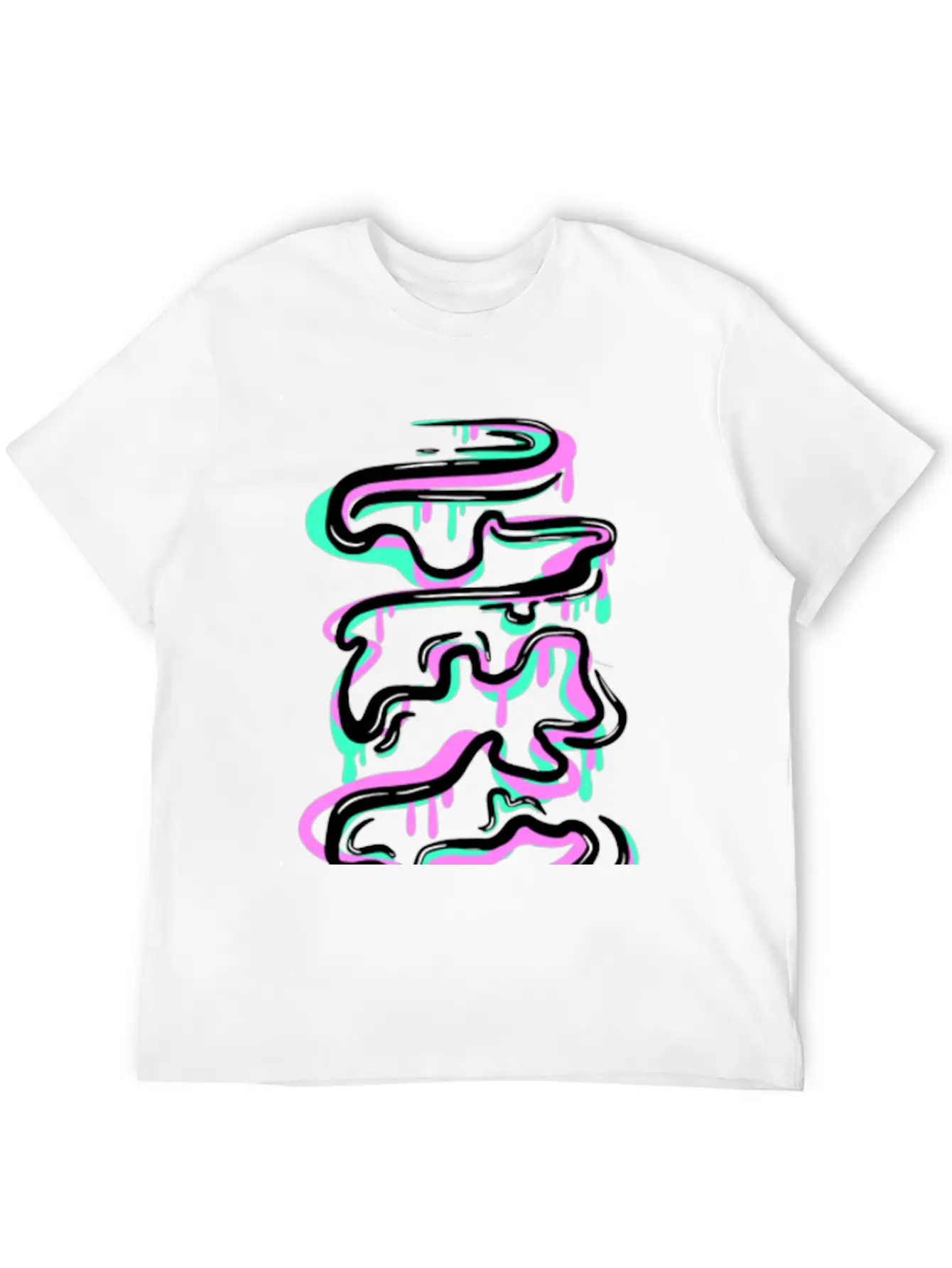Like Water (Teal/Pink) Casual Graphic T-Shirt – Simple And Comfortable Daily Wear