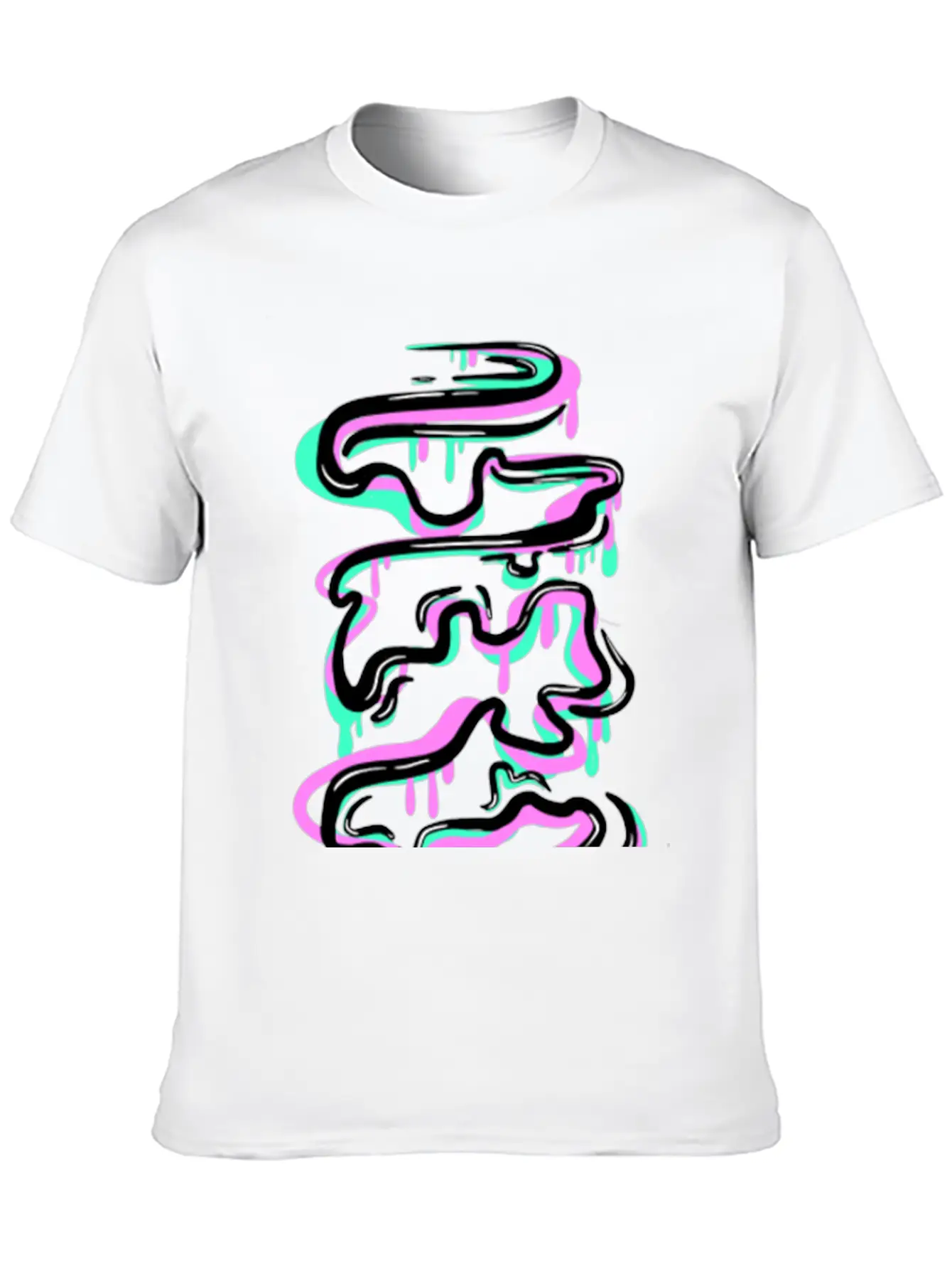 Like Water (Teal/Pink) Casual Graphic T-Shirt – Simple And Comfortable Daily Wear