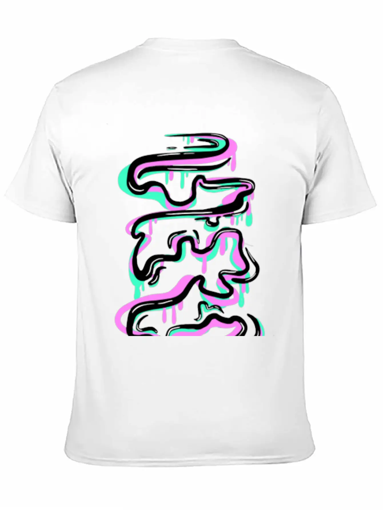 Like Water (Teal/Pink) Casual Graphic T-Shirt – Simple And Comfortable Daily Wear