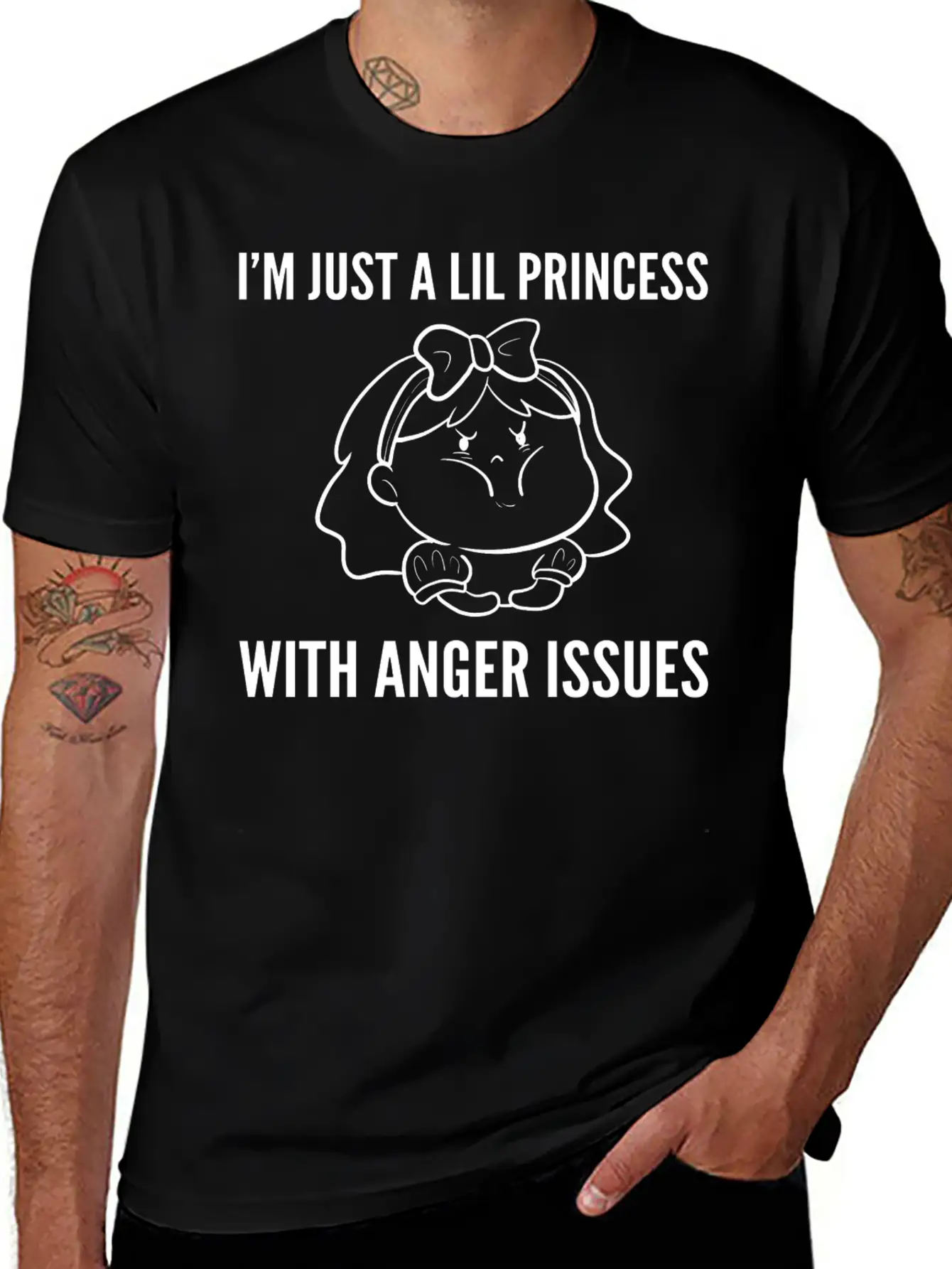 Lil Princess Anger Cute Girl Gift Essential Cotton Tee For Daily Outfits – Unisex Style