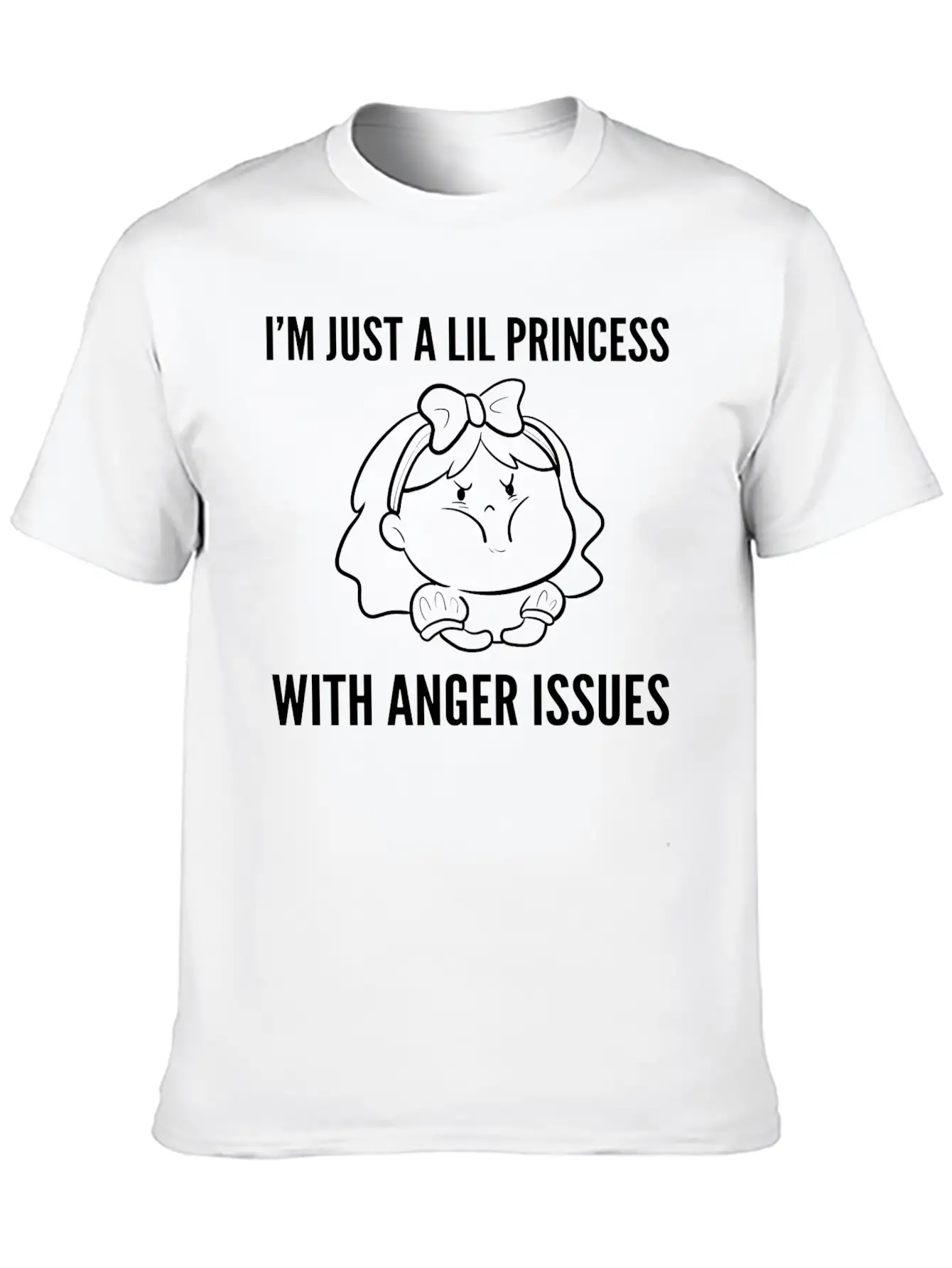 Lil Princess Anger Cute Girl Gift Essential Cotton Tee For Daily Outfits – Unisex Style