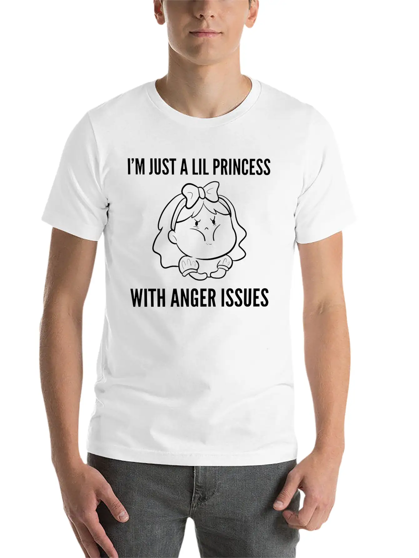 Lil Princess Anger Cute Girl Gift Essential Cotton Tee For Daily Outfits – Unisex Style