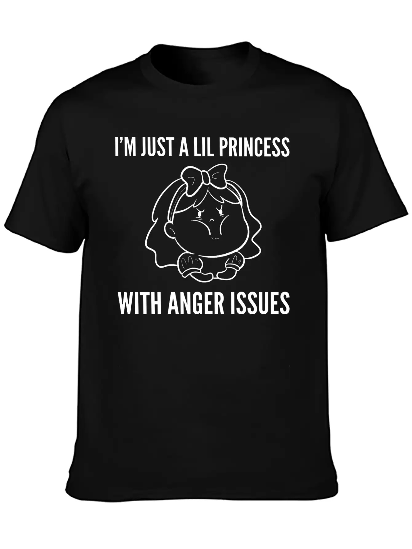 Lil Princess Anger Cute Girl Gift Essential Cotton Tee For Daily Outfits – Unisex Style
