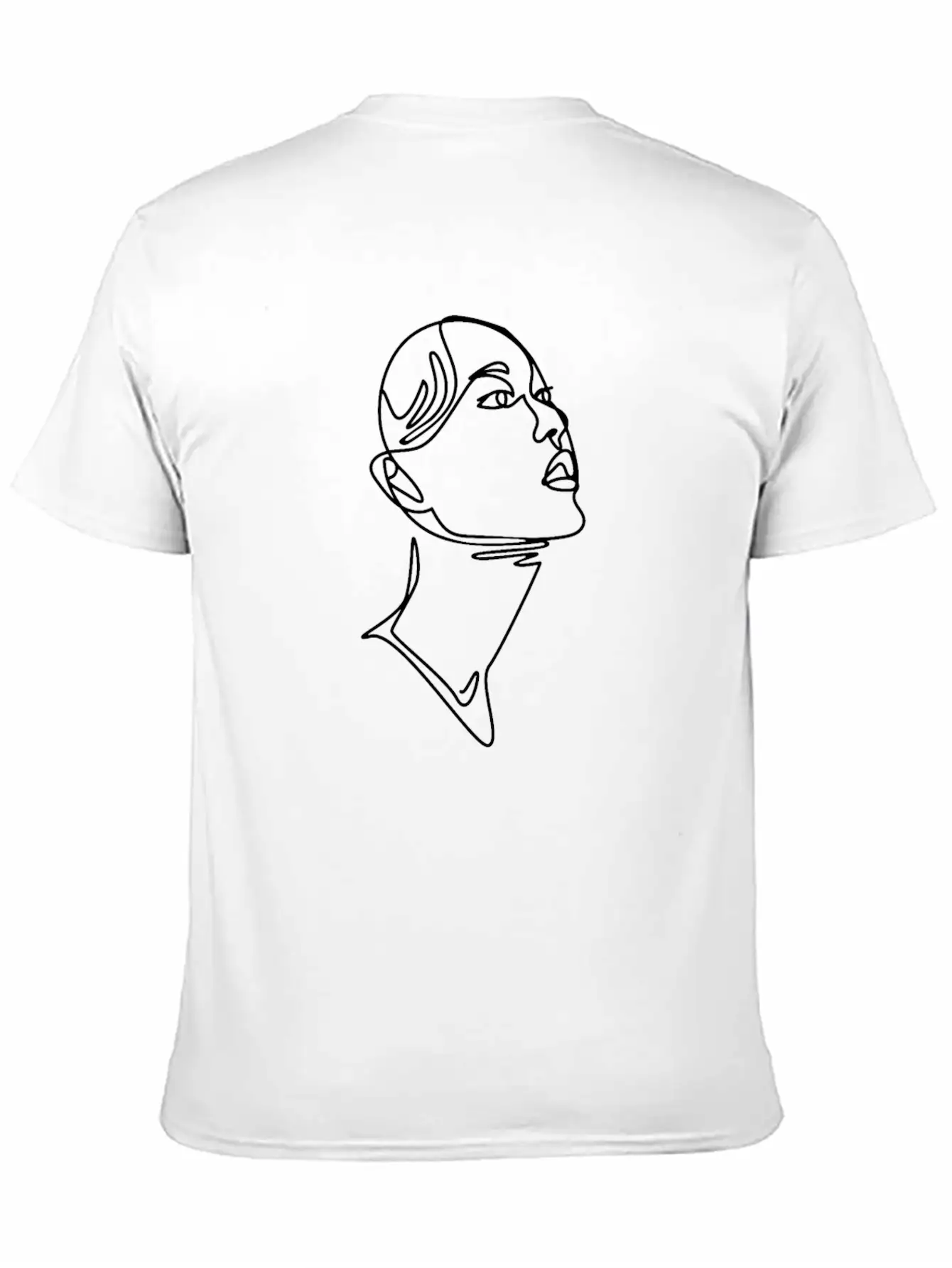 Line Art Drawing Woman Face Stylish Everyday T-Shirt – Unisex Basic Cotton Tee